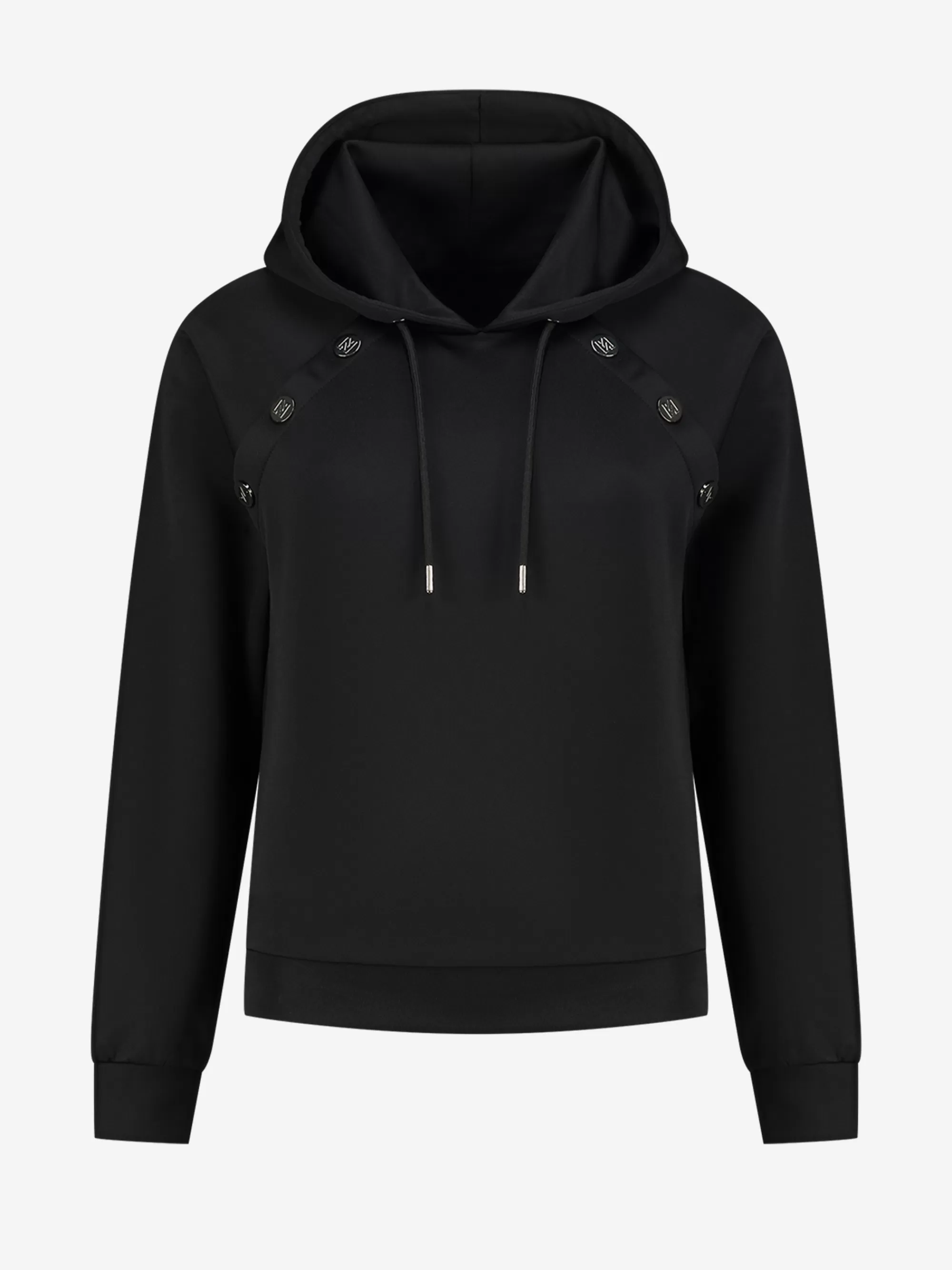 FIFTH HOUSE Truien & Vesten-Hoodie met knopen Black