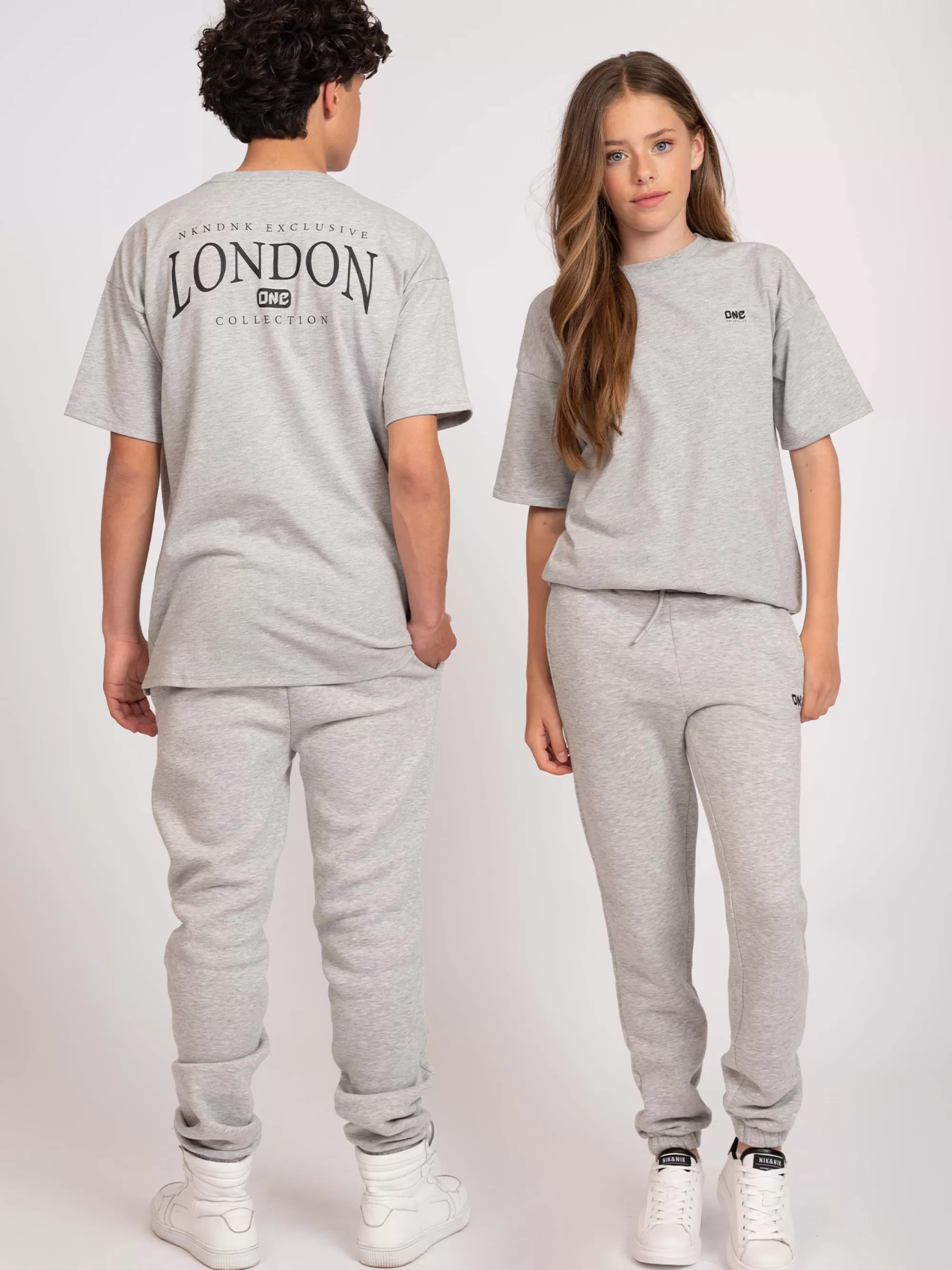 FIFTH HOUSE Sets & Co-ords | Broeken & Jeans-Joggingbroek met London print Greymelange