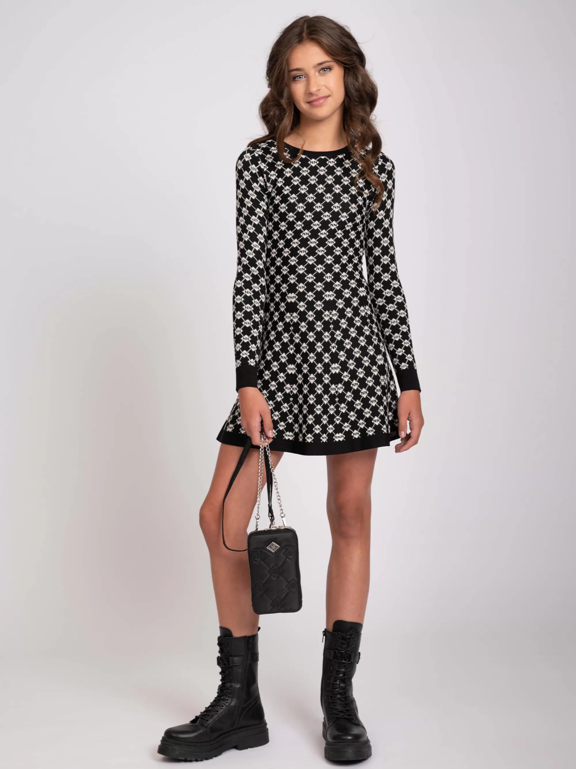 FIFTH HOUSE Jurken-Jurk met all over print Black