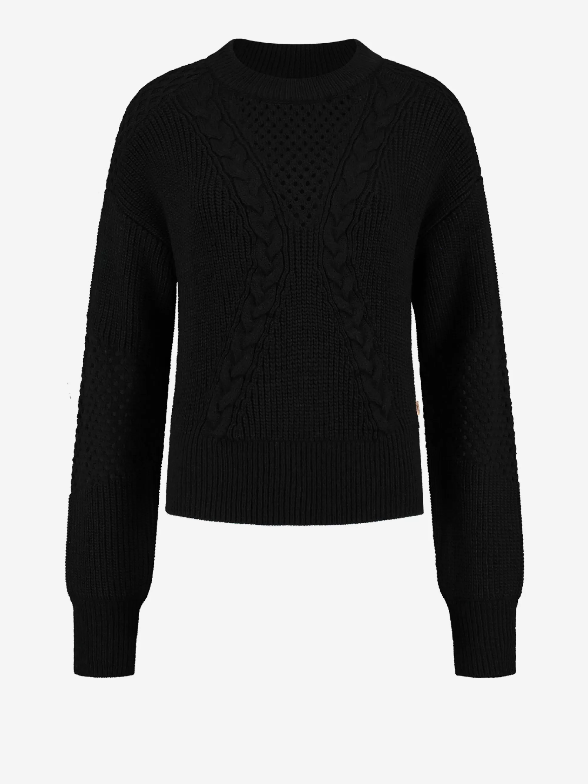 FIFTH HOUSE Truien & Vesten-Kabelgebreide trui met turtleneck Black