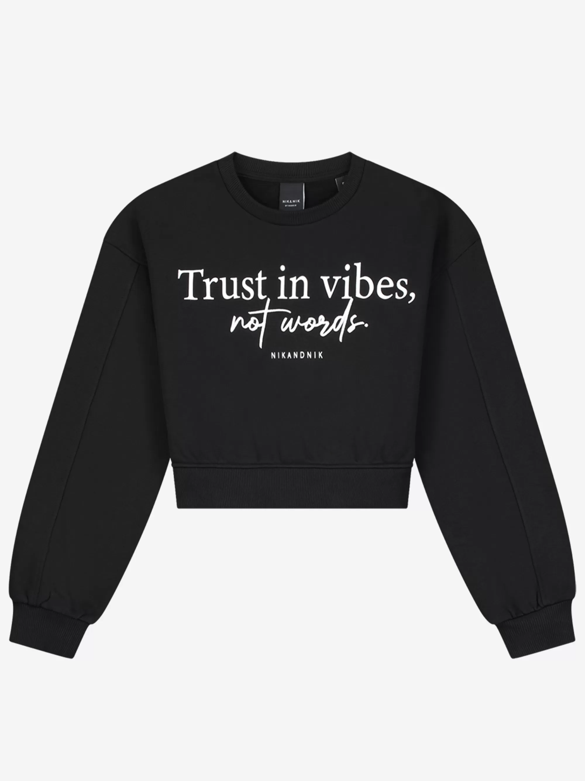 FIFTH HOUSE Truien & Vesten-Korte sweater met tekst Black