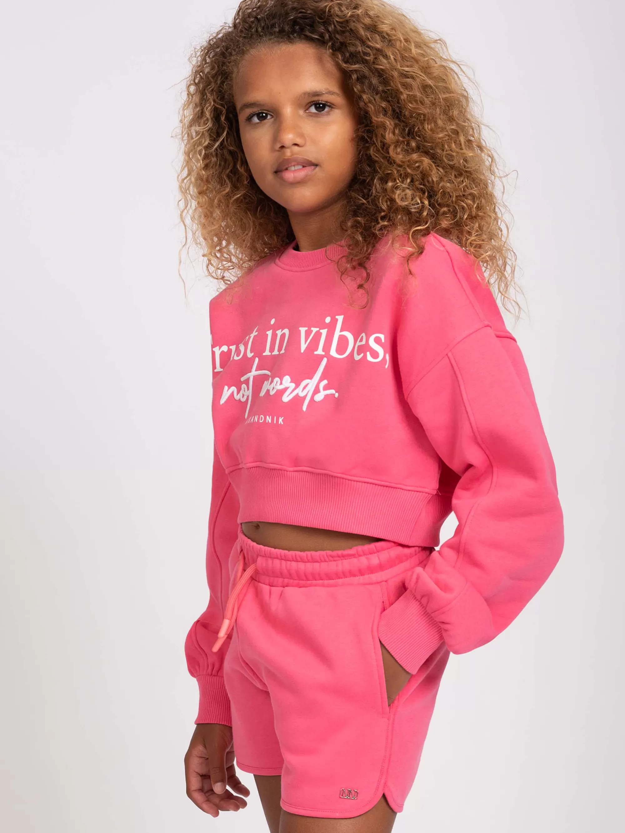 FIFTH HOUSE Truien & Vesten-Korte sweater met tekst Hotpink