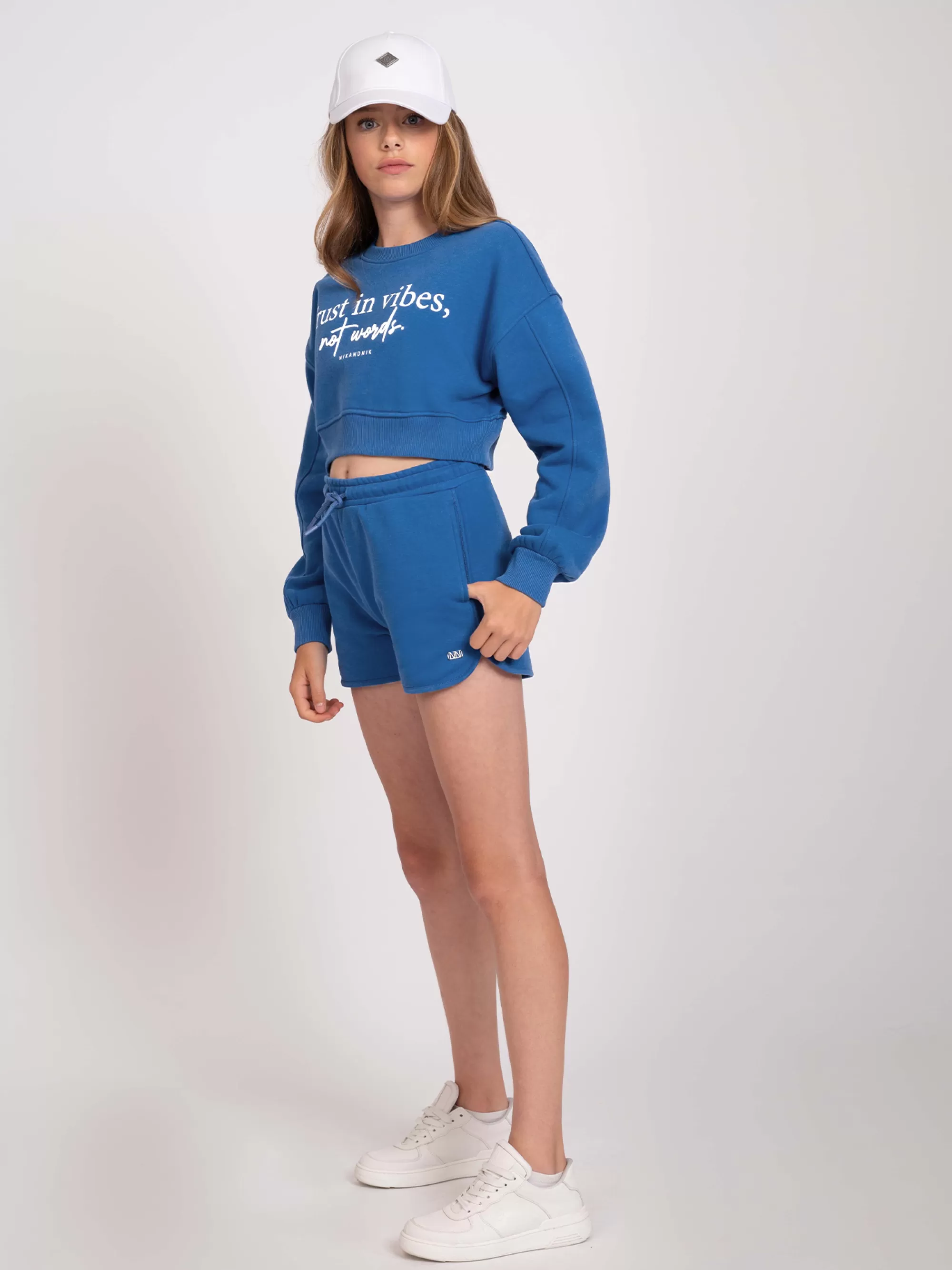 FIFTH HOUSE Truien & Vesten-Korte sweater met tekst Nauticalblue