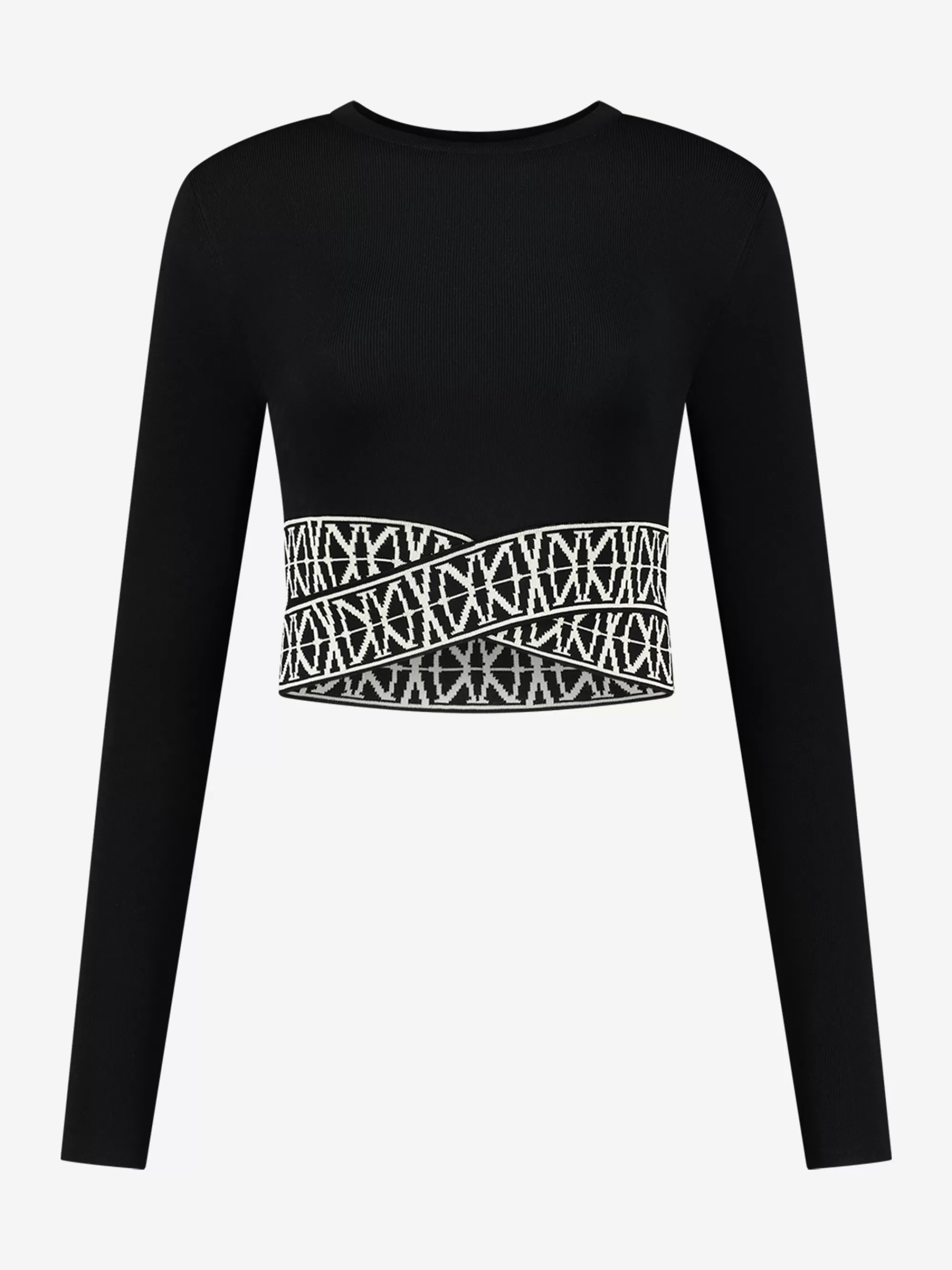 FIFTH HOUSE Tops-Korte top met logo print band Black