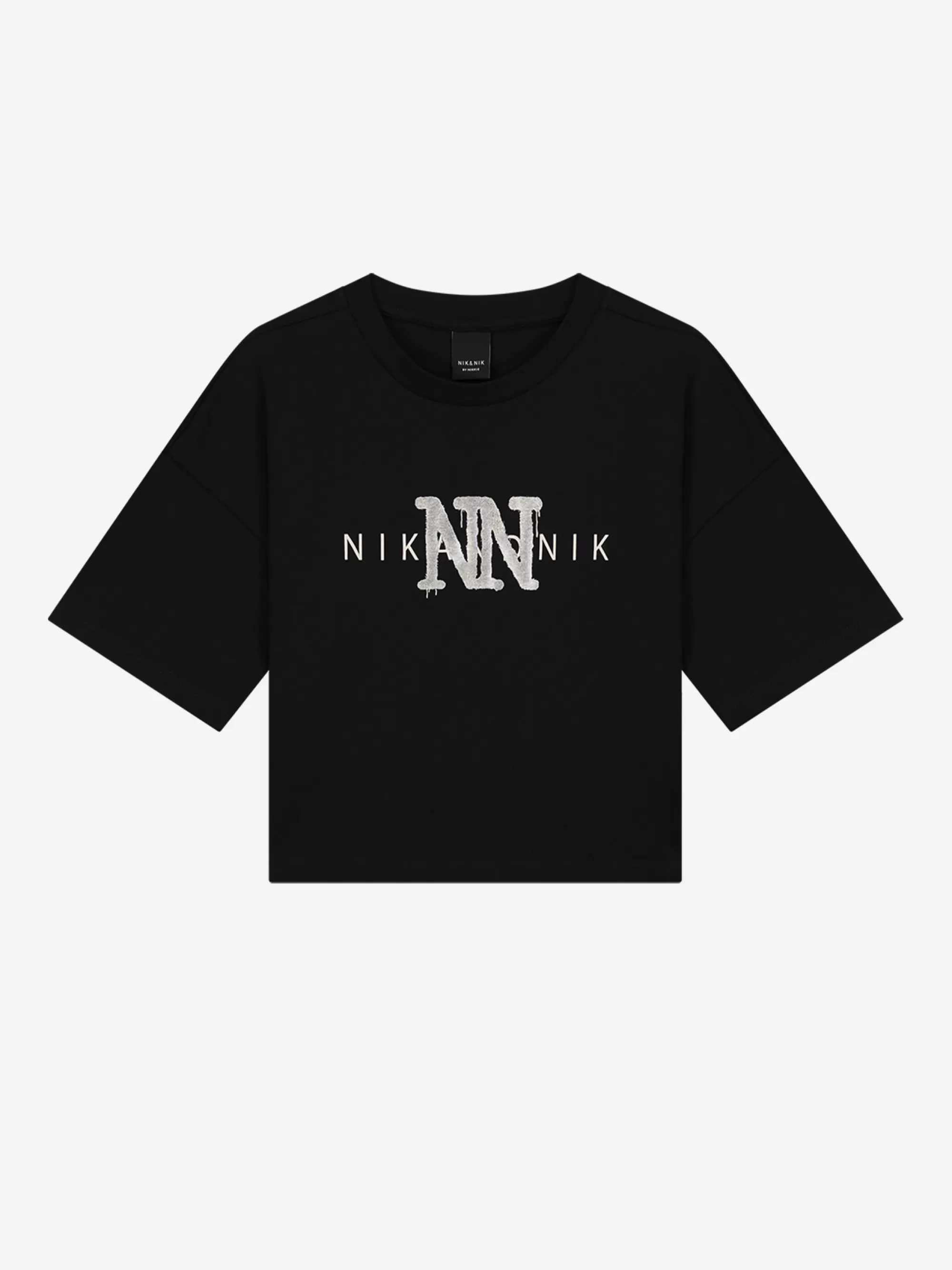 FIFTH HOUSE T-shirts-Korte T-shirt met NN print Black