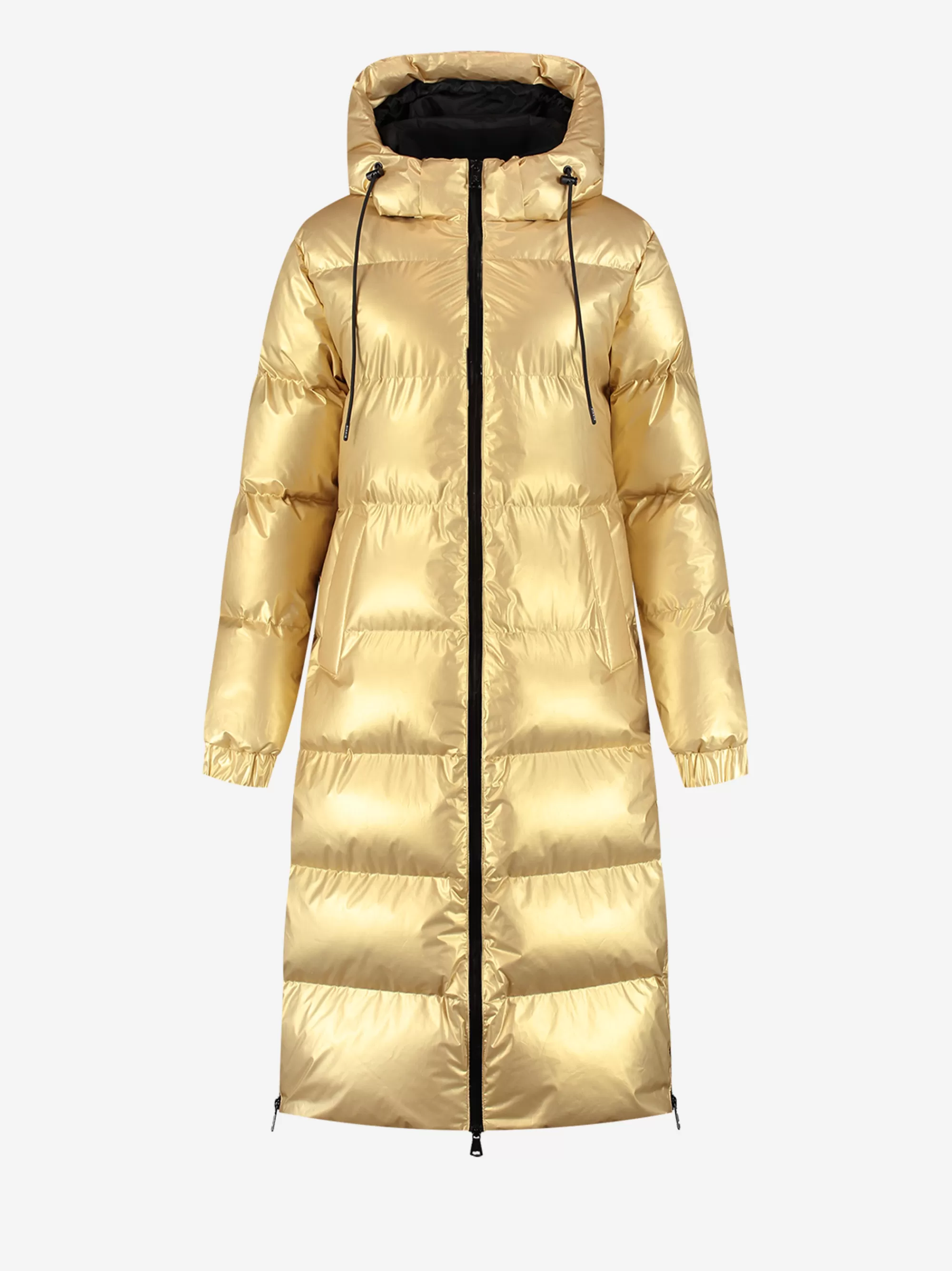 FIFTH HOUSE Jassen & Jacks-Lange puffer jas met metallic look Gold