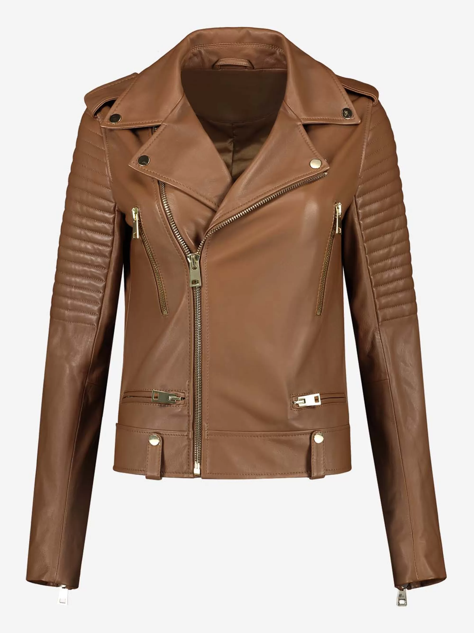 FIFTH HOUSE Jassen & Jacks-Leren jacket met ritsen Mocca