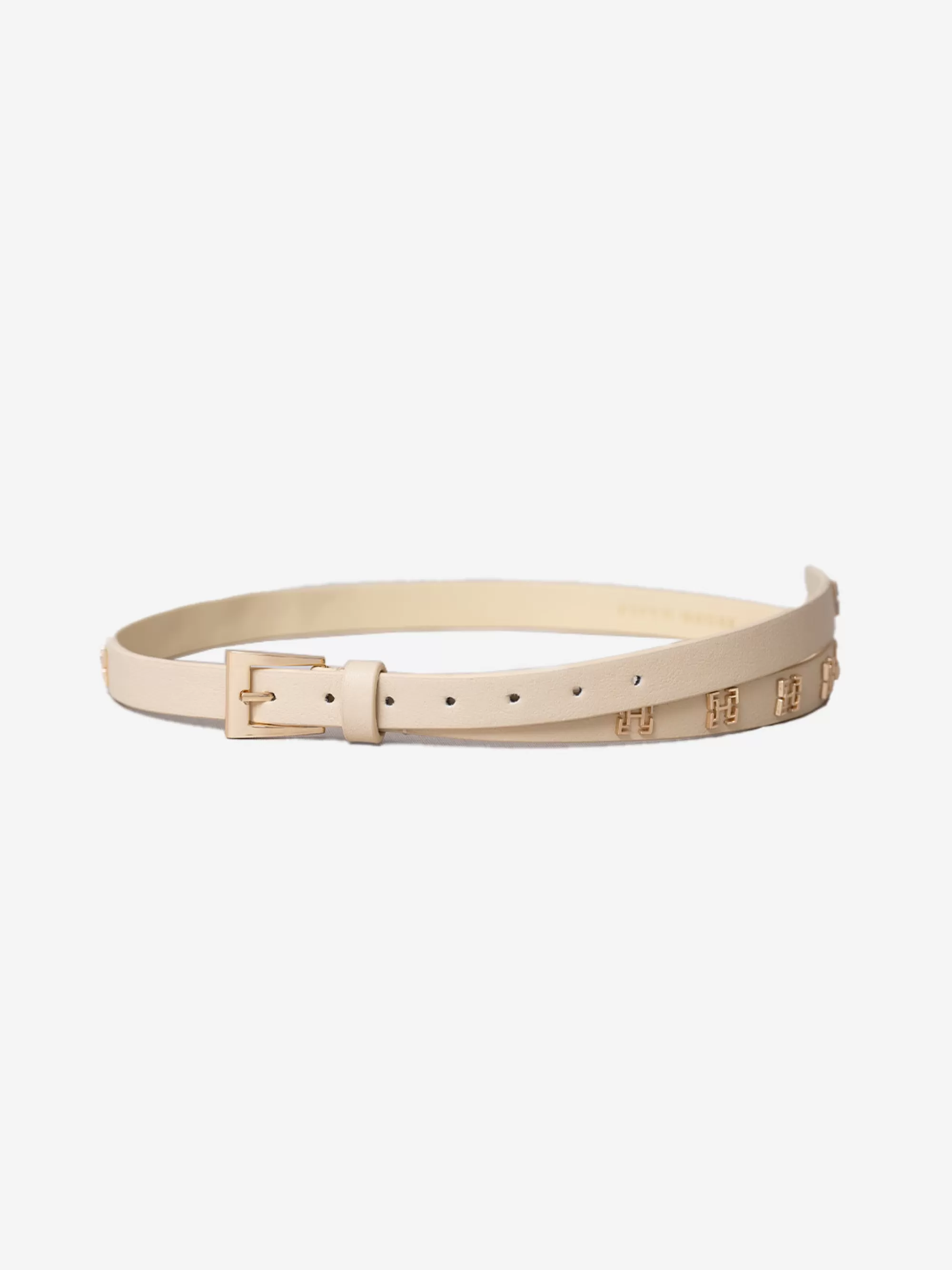 FIFTH HOUSE Riemen-Leren riem met FH-logo studs Pebble