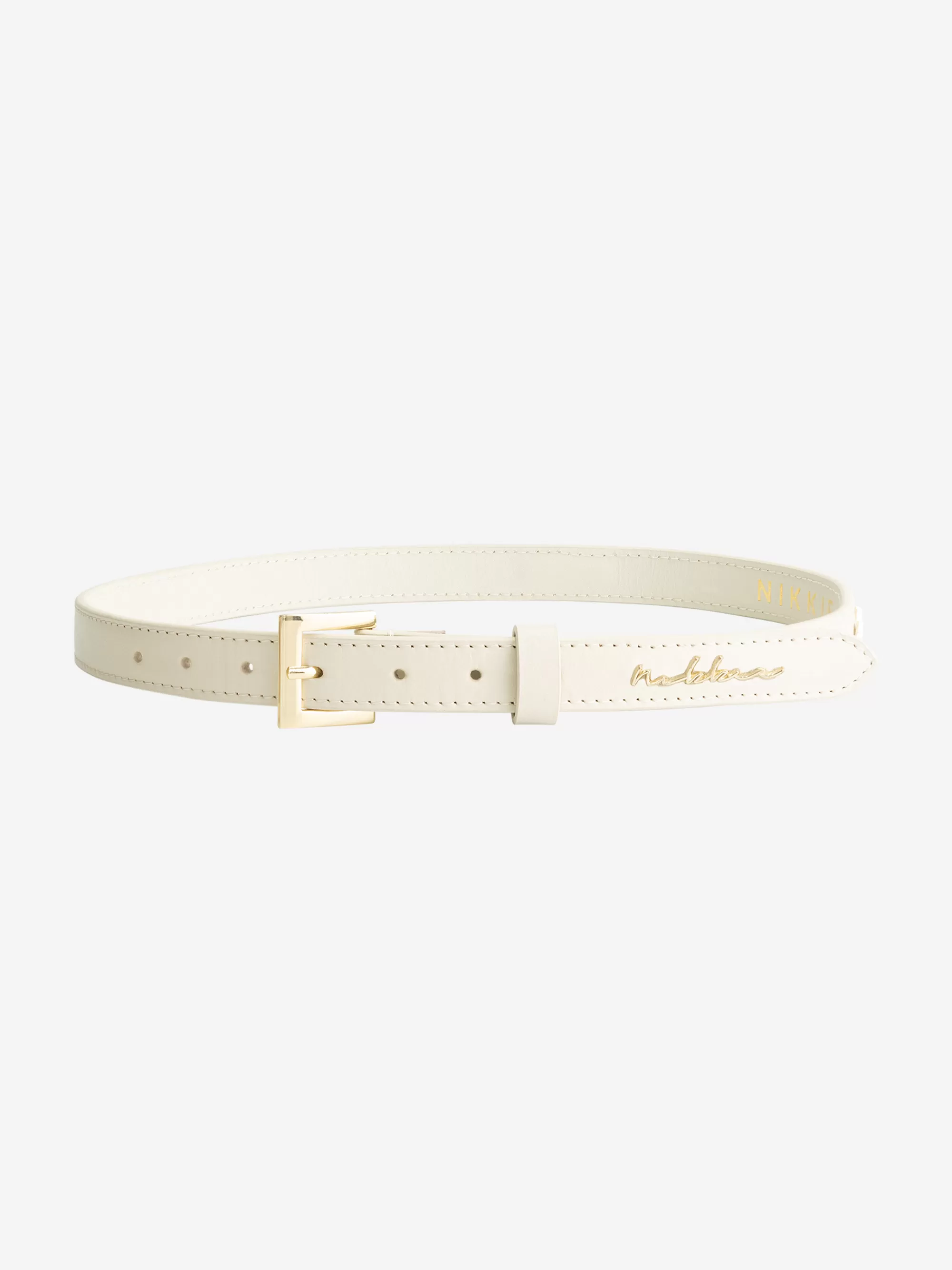 FIFTH HOUSE Alle Accessories-Leren riem met N-logo Pearl/gold