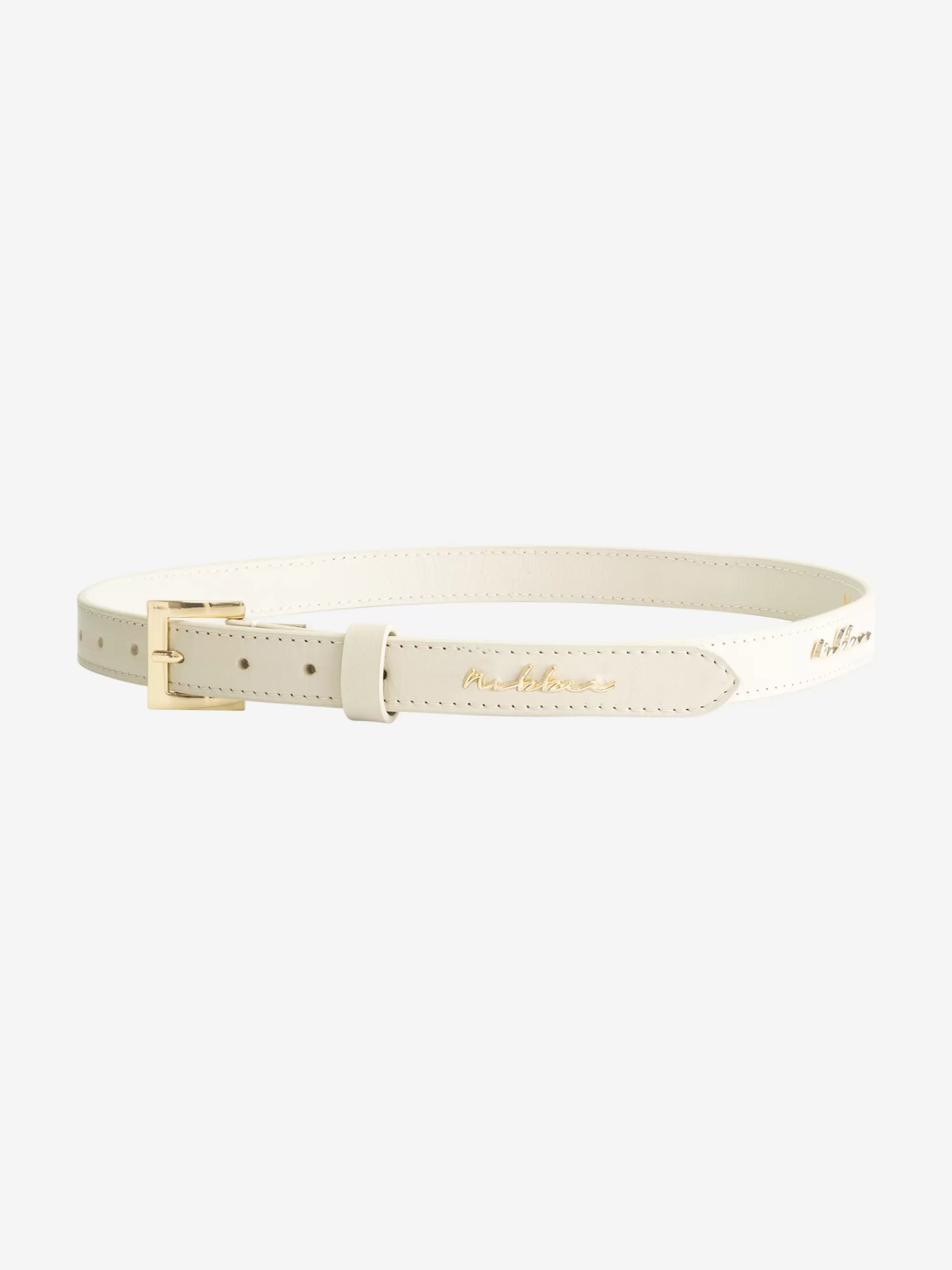 FIFTH HOUSE Alle Accessories-Leren riem met N-logo Pearl/gold