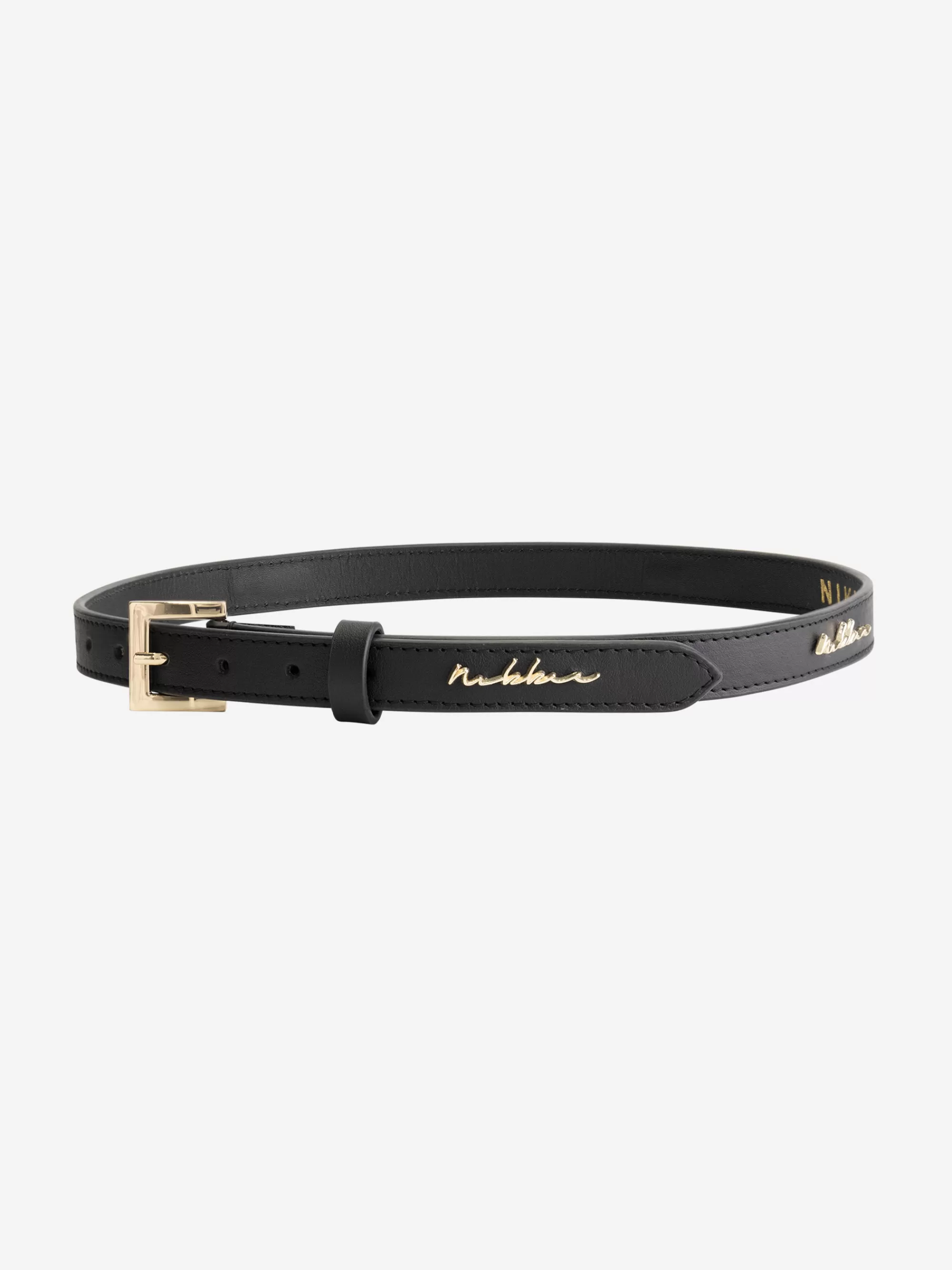 FIFTH HOUSE Alle Accessories-Leren riem met N-logo Black/gold