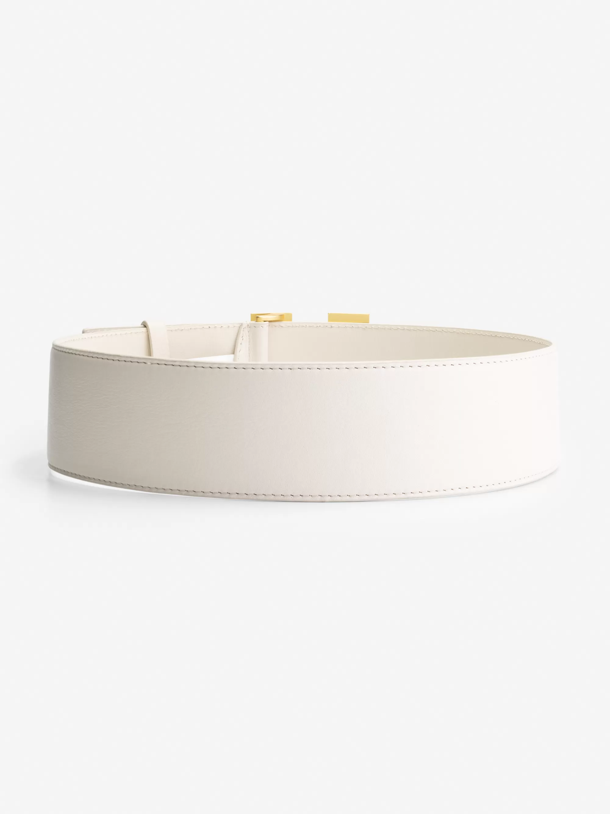 FIFTH HOUSE Riemen-Leren taille riem met logo gesp Cream