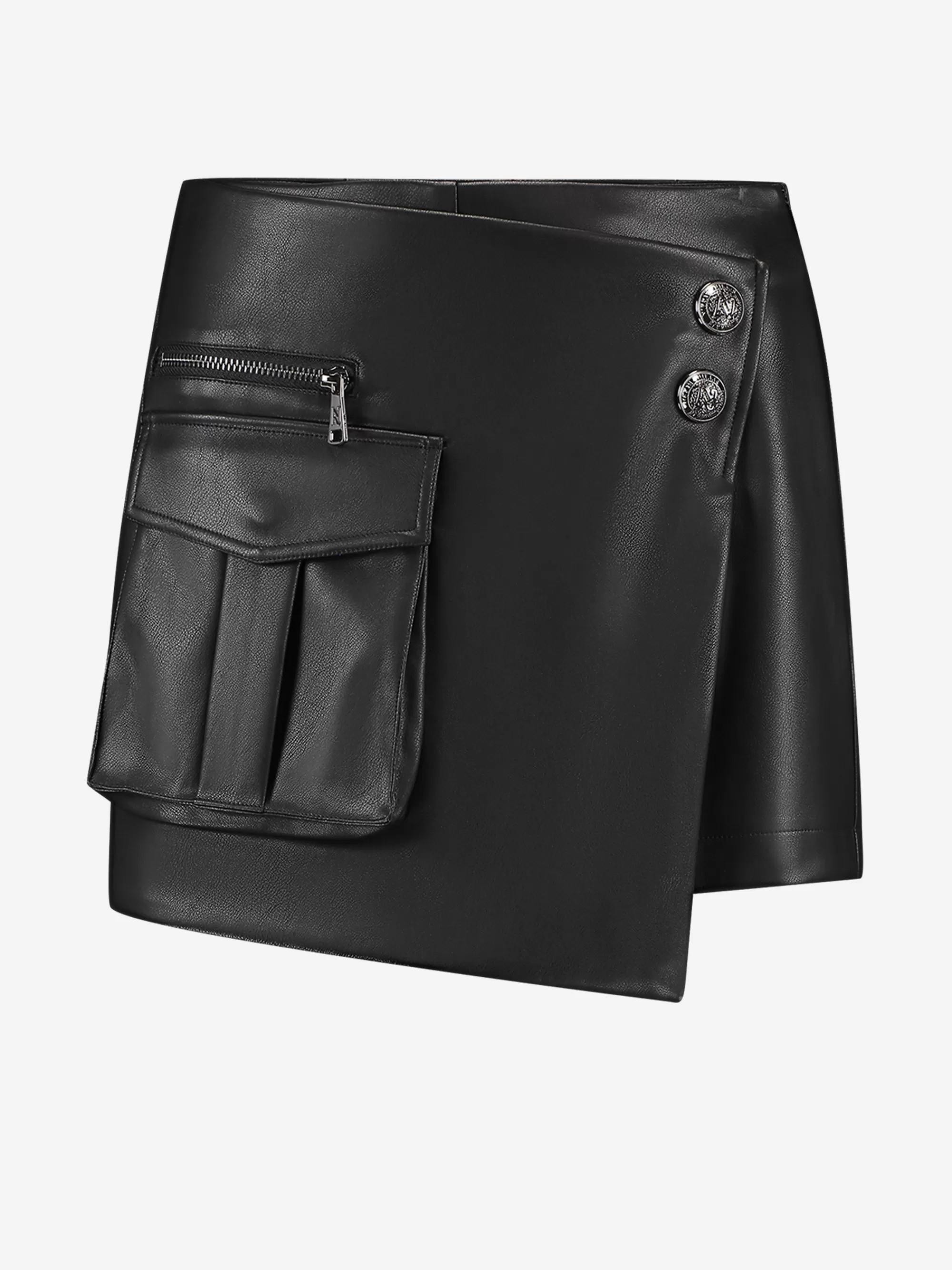 FIFTH HOUSE Shorts | Rokken-Leren-look skort Black