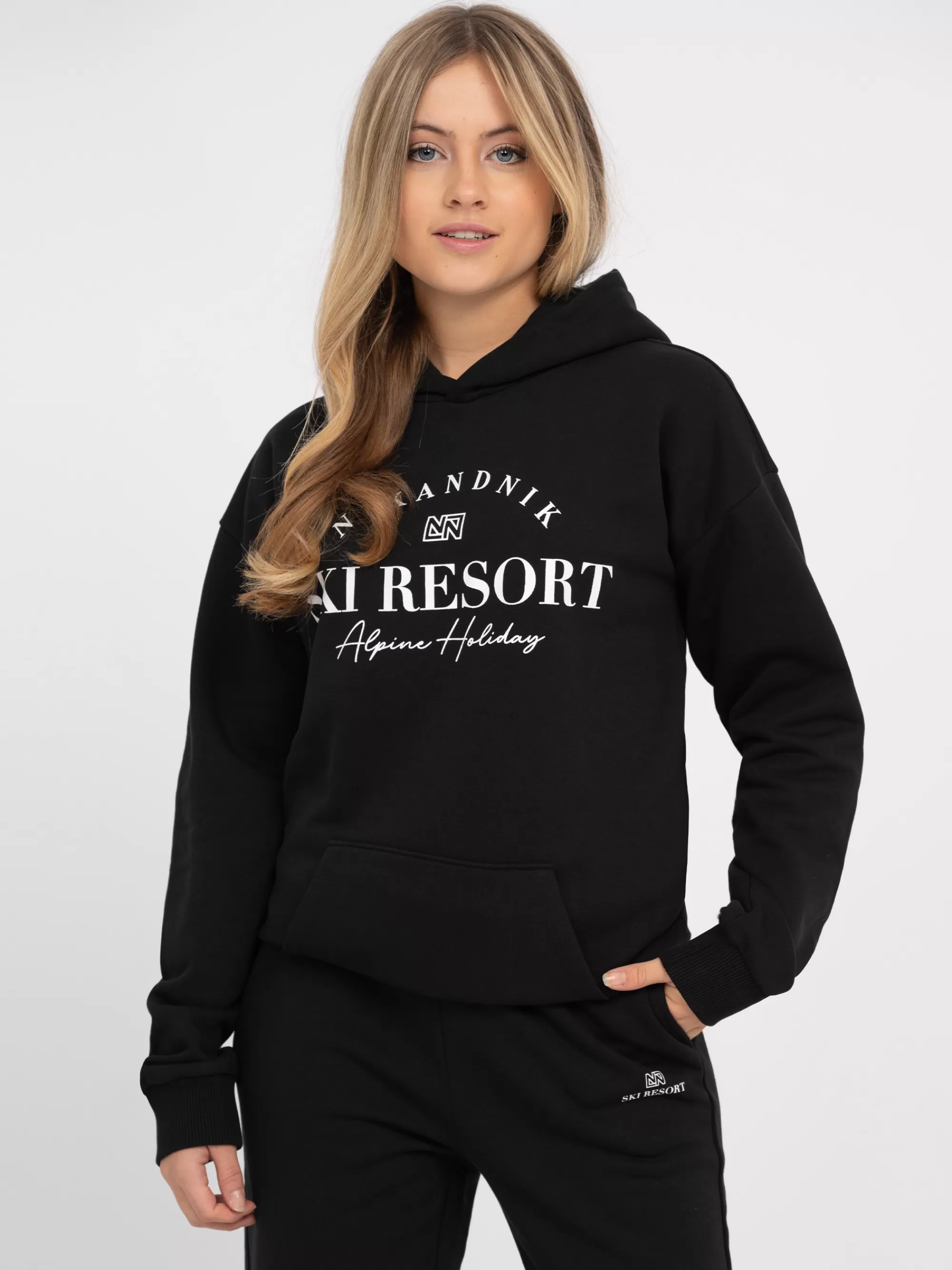 FIFTH HOUSE Skiwear | Truien & Vesten-Losvallende hoodie met grafische print Black