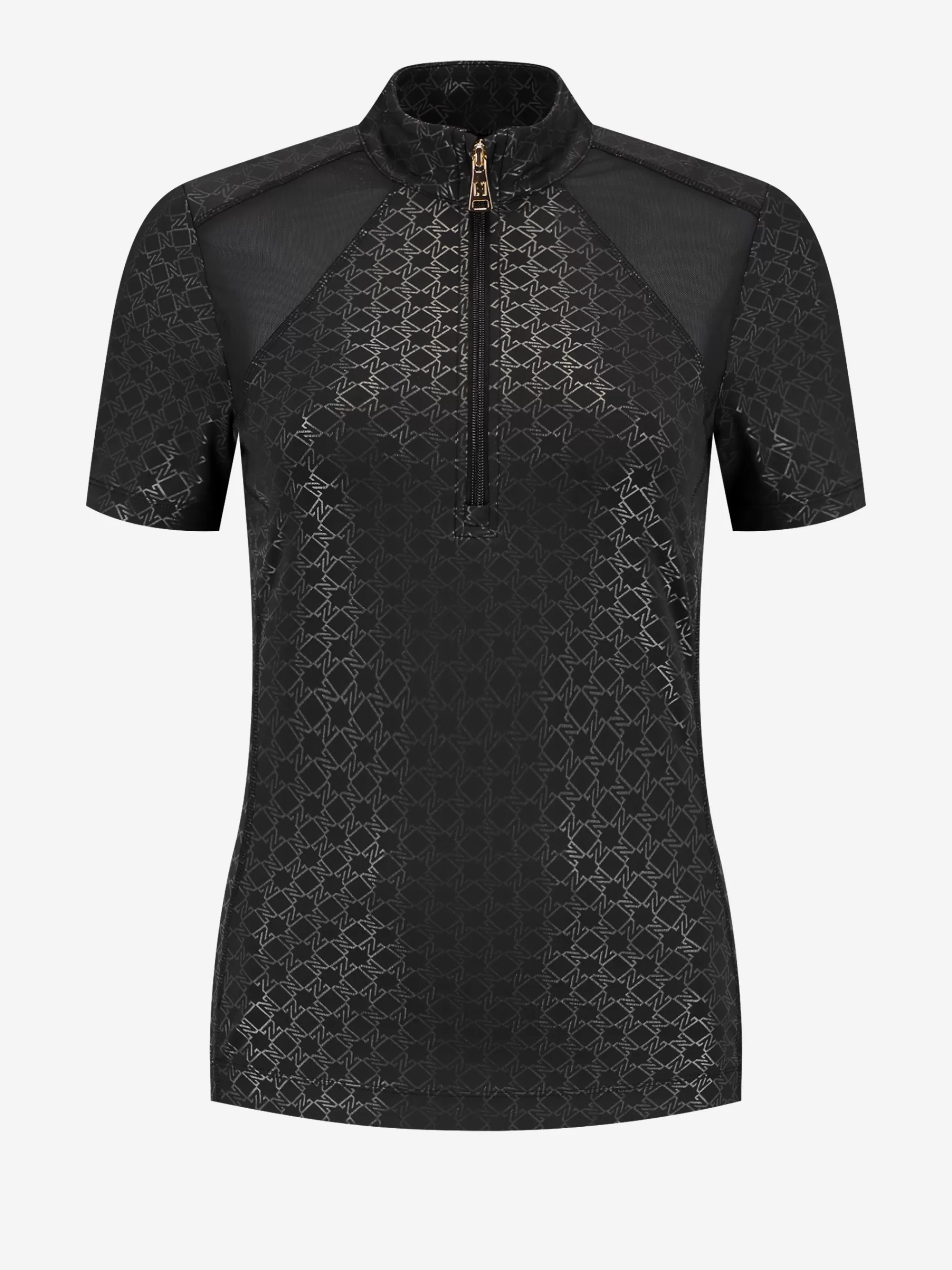 FIFTH HOUSE Ruitersport | Tops-Mesh top met N patroon Black