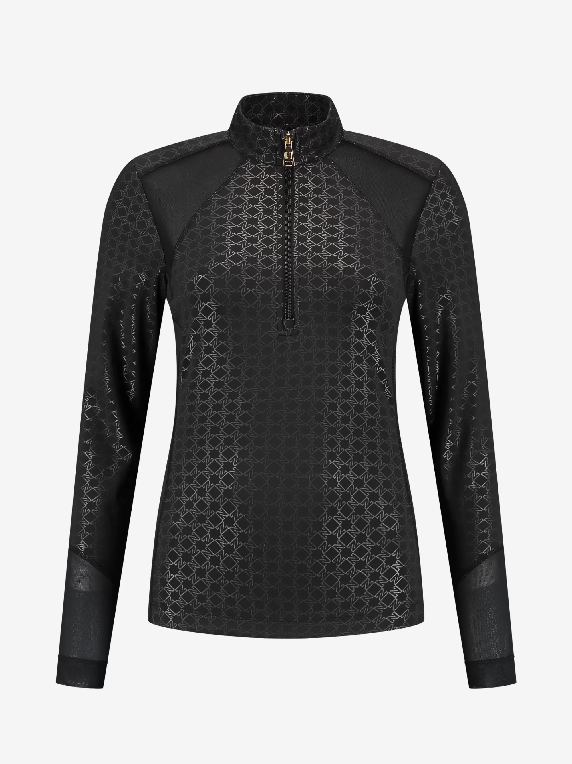 FIFTH HOUSE Ruitersport | Tops-Mesh top met N patroon Black