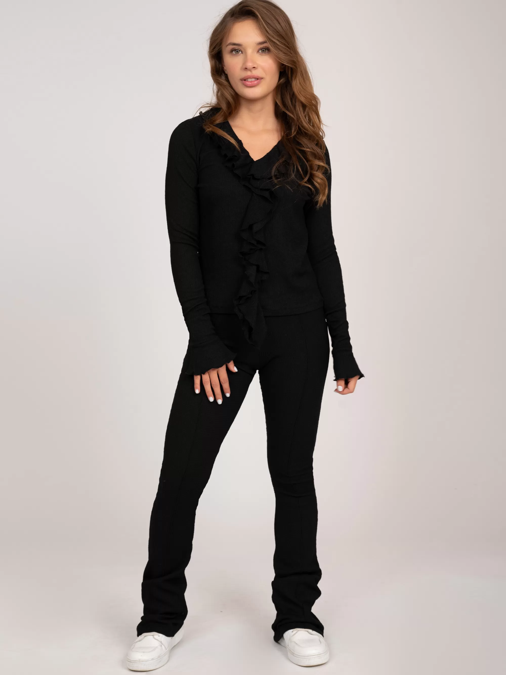 FIFTH HOUSE Sets & Co-ords | Broeken & Jeans-Mid rise flared broek Black