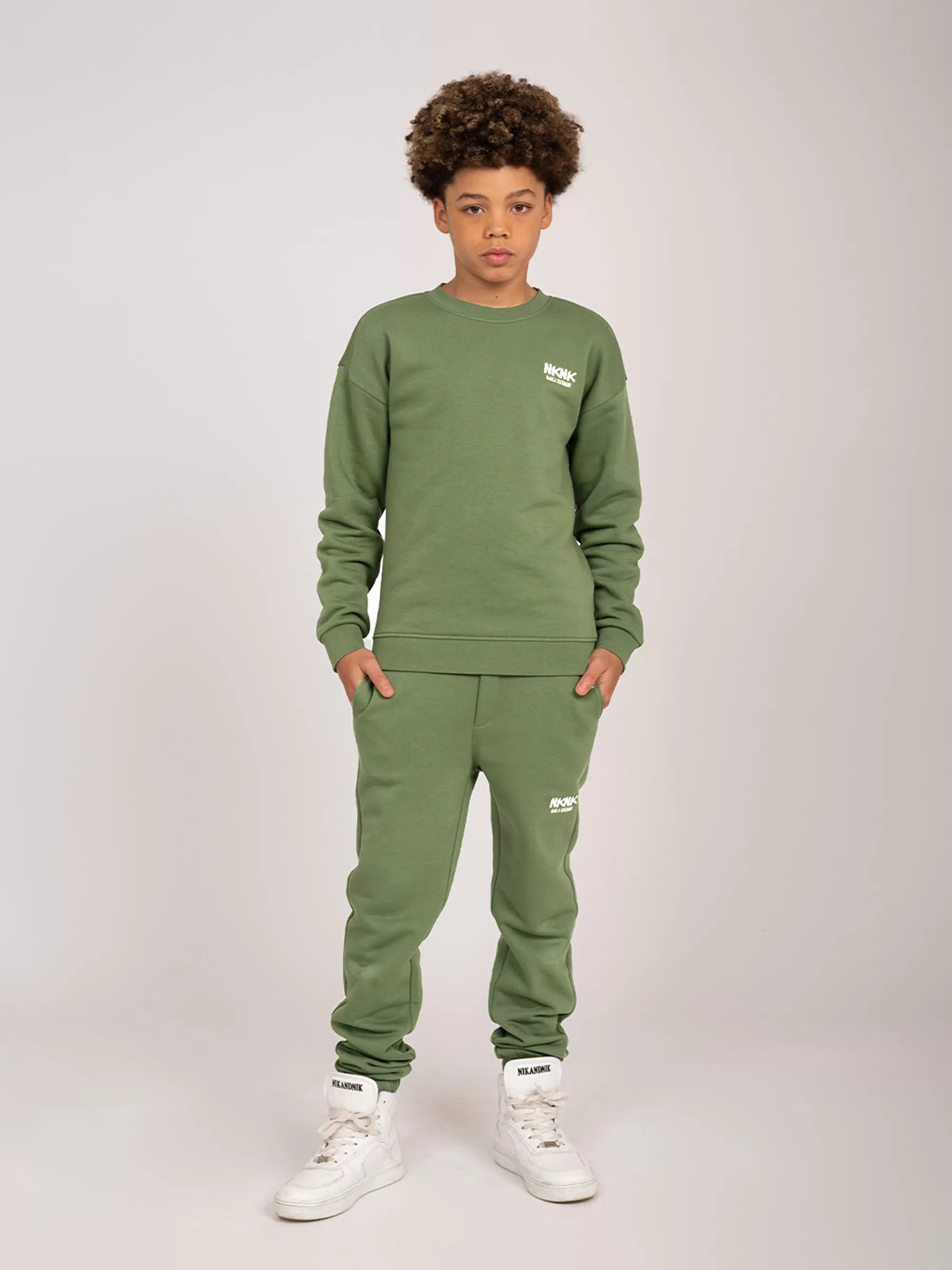 FIFTH HOUSE Sets & Co-ords | Broeken & Jeans-Mid rise sweatpants met logo Vintagegreen