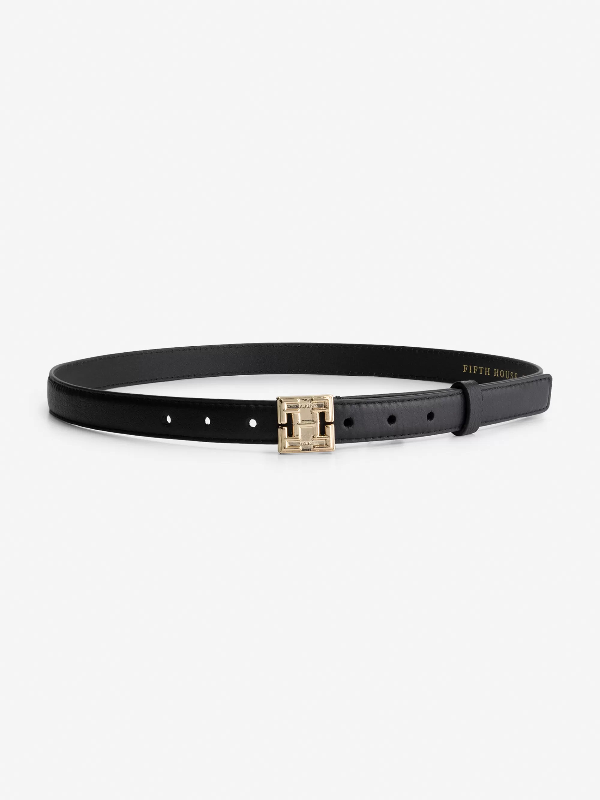 FIFTH HOUSE Riemen-Mini belt met logo gesp Black/gold