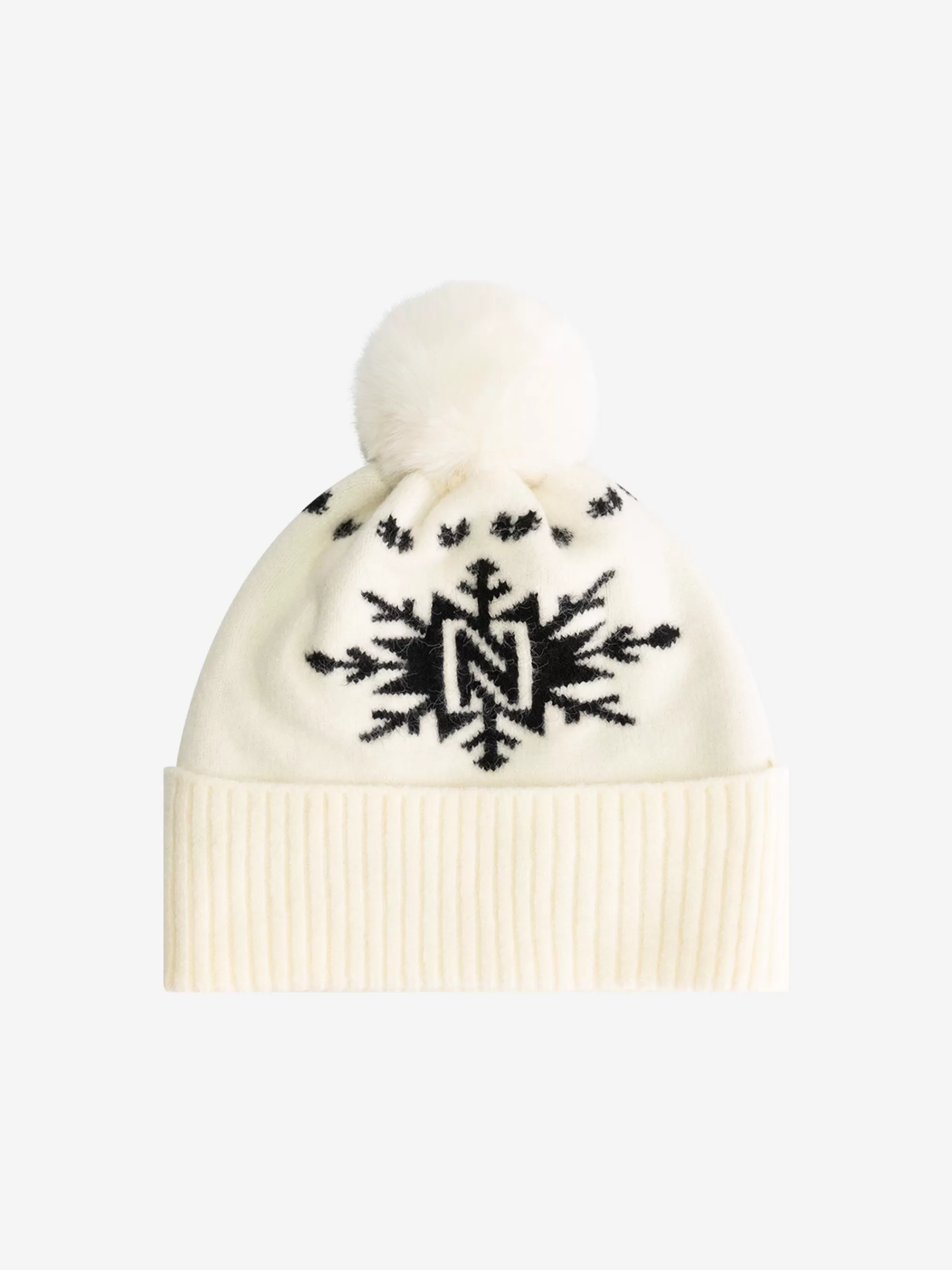 FIFTH HOUSE Skiwear | Alle Accessories-Muts met N-logo en fluffy pompon Snowwhite