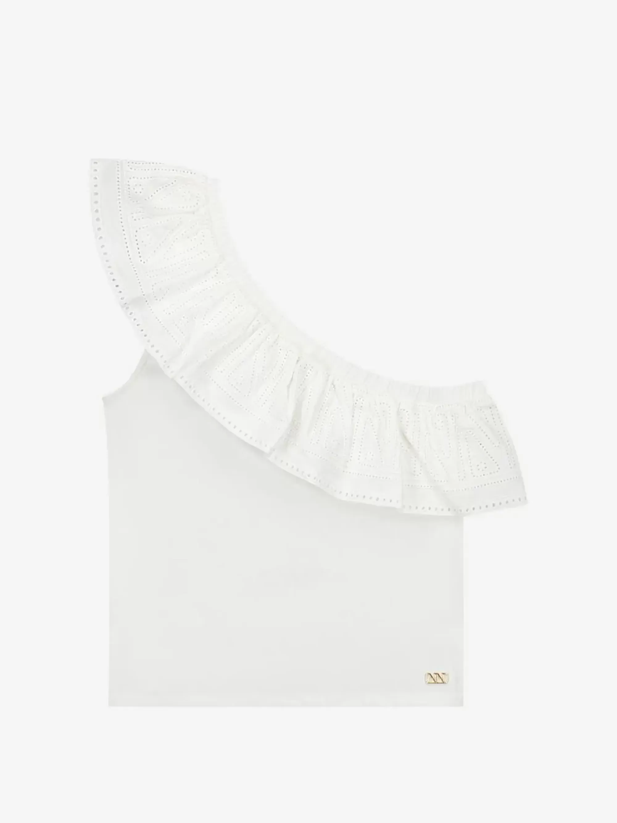 FIFTH HOUSE Tops-One shoulder top met embroidery Offwhite