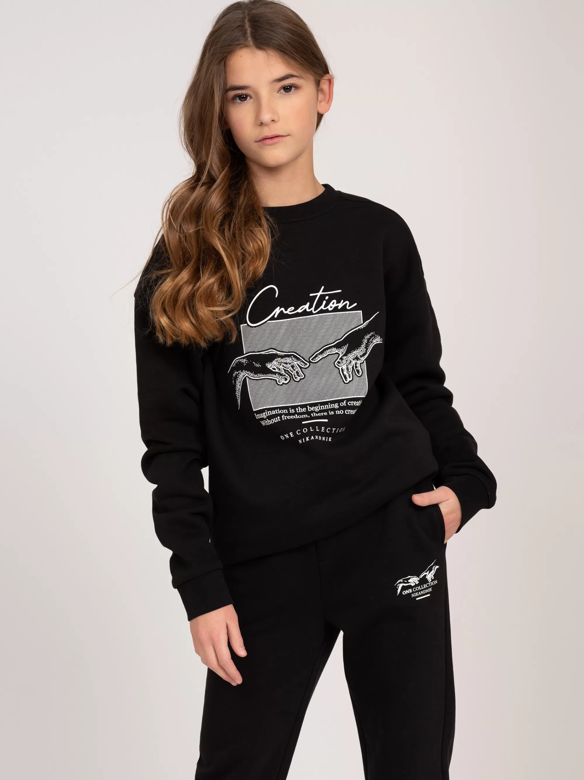 FIFTH HOUSE Sets & Co-ords | Truien & Vesten-Oversized Sweatshirt met graphic print Black