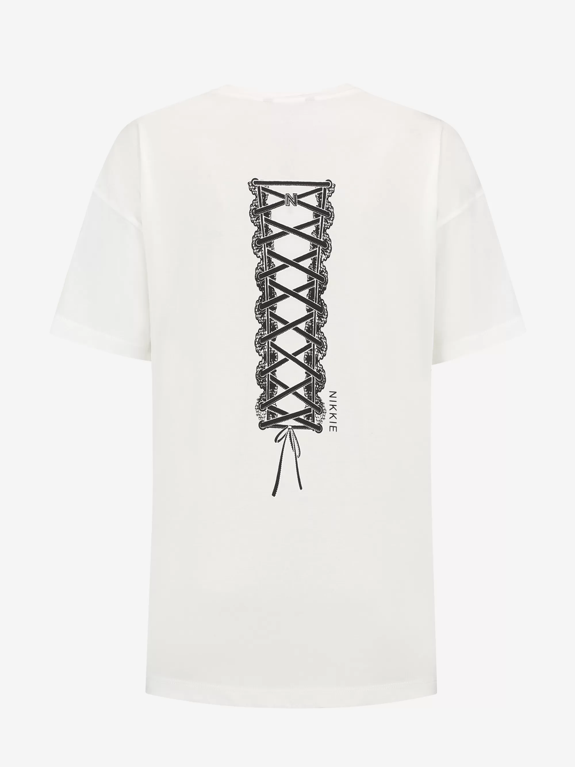 FIFTH HOUSE T-shirts-Oversized T-shirt met lace print Starwhite