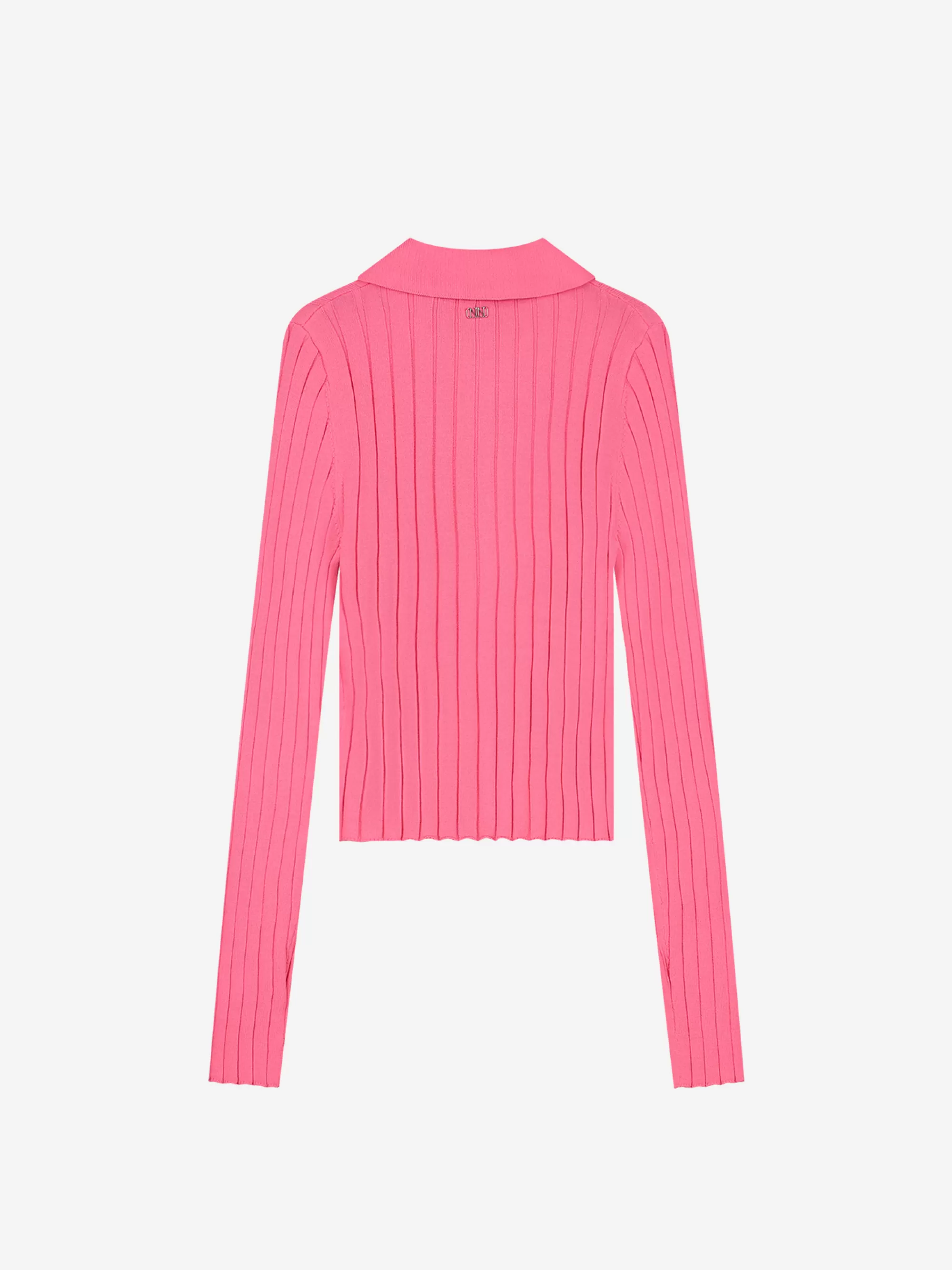 FIFTH HOUSE Tops | Truien & Vesten-Polo met lange mouwen en knopen Hotpink