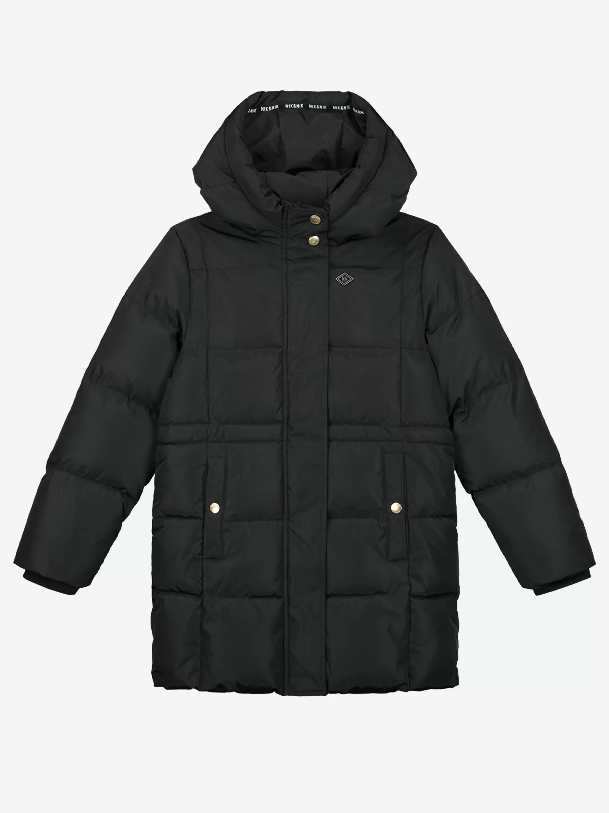 FIFTH HOUSE Jassen & Blazers-Puffer jas met capuchon en getailleerd middel Black