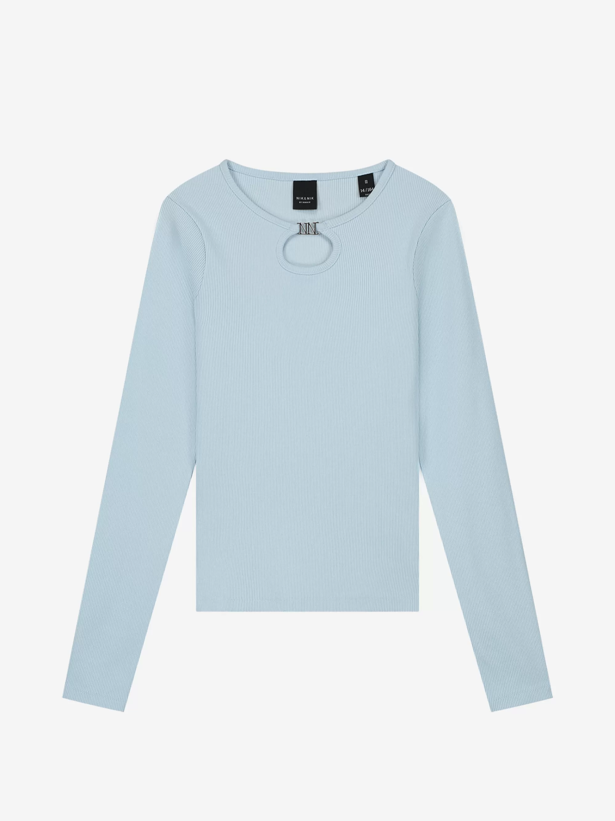 FIFTH HOUSE Tops-Rib top met open detail Skyblue