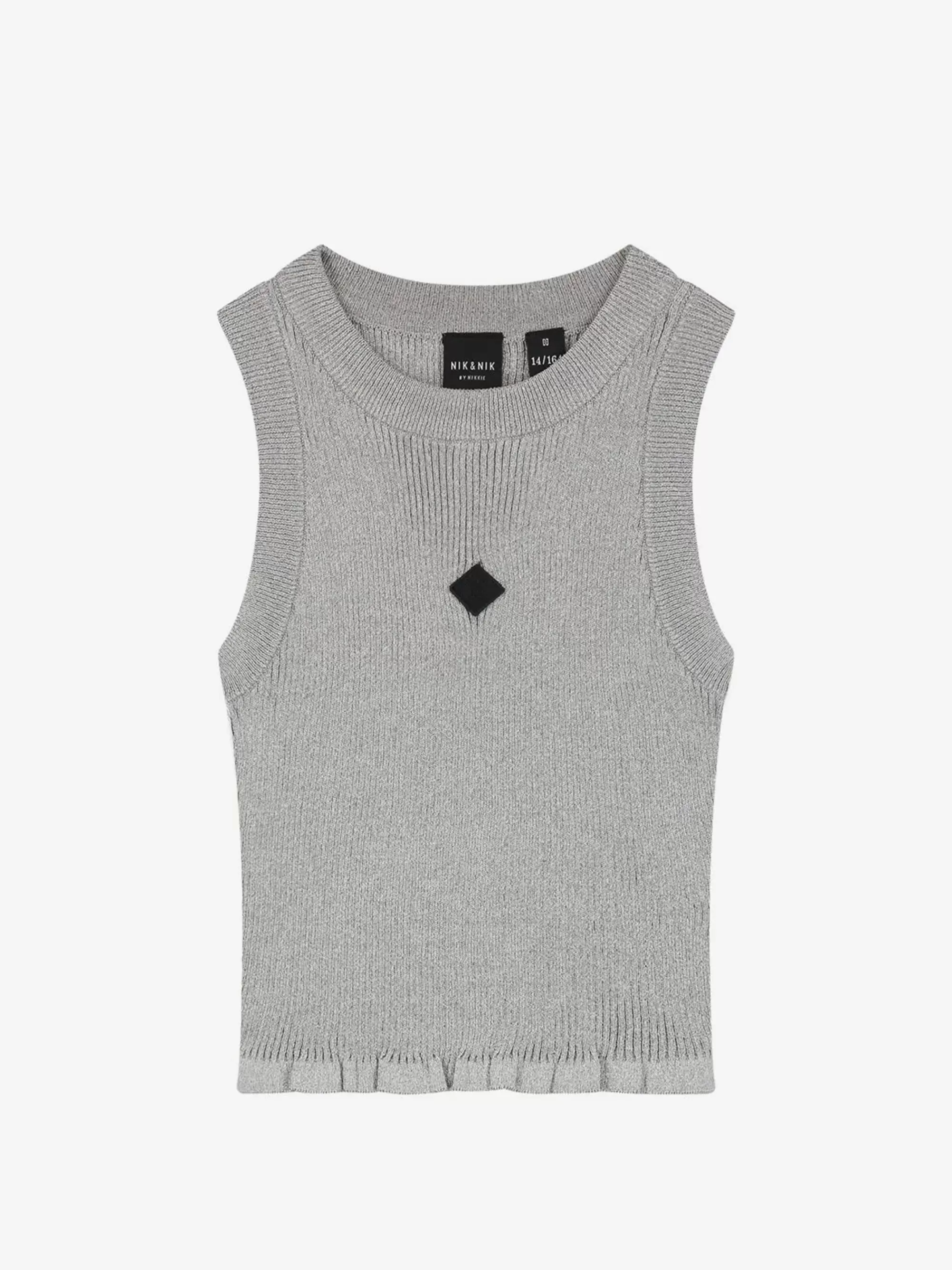 FIFTH HOUSE Tops-Ribbed top Silver