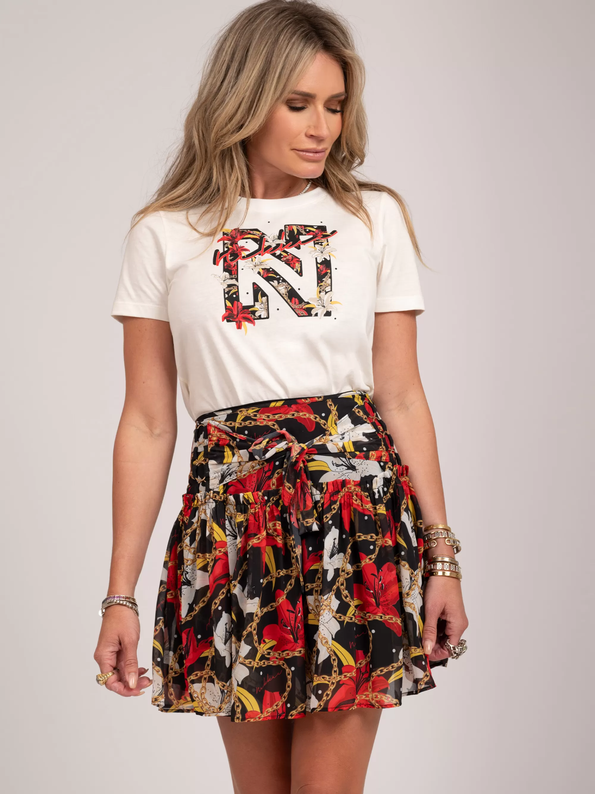 FIFTH HOUSE Rokken-Rok met graphic print Black