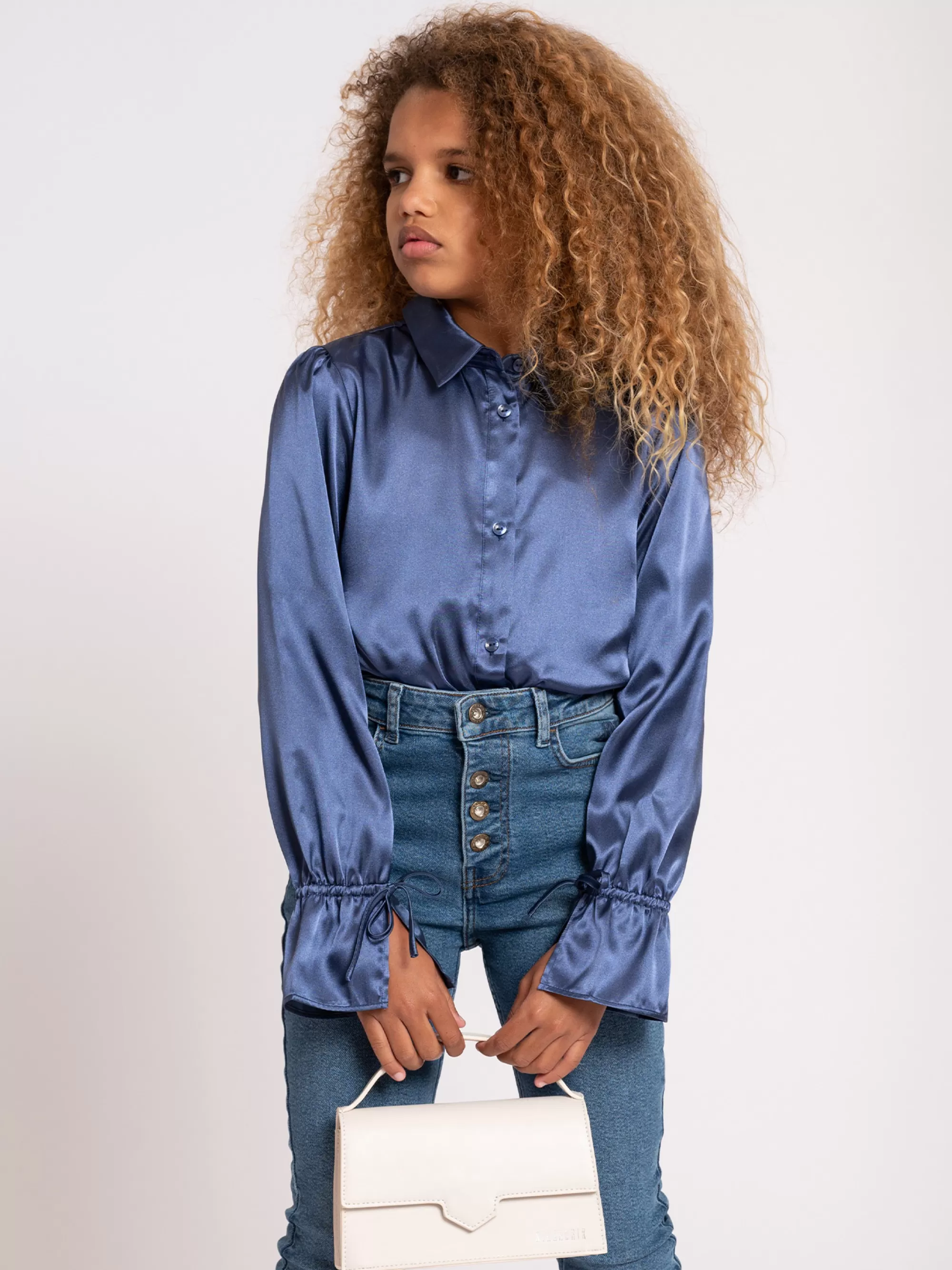 FIFTH HOUSE Blouses & Overhemden-Satijn look blouse Jellyblue