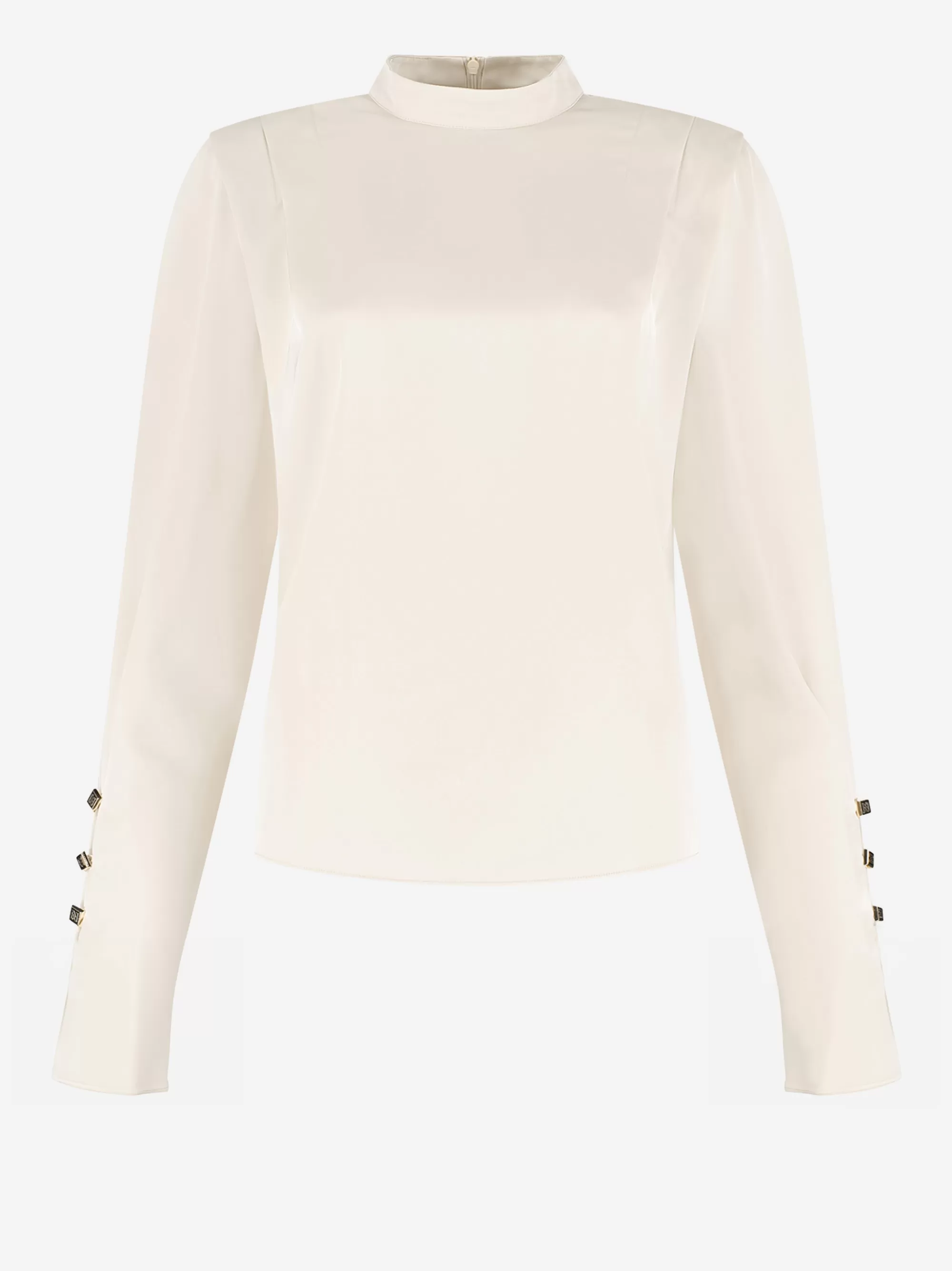 FIFTH HOUSE Blouses-Satijnen look blouse met flared mouwen Cream