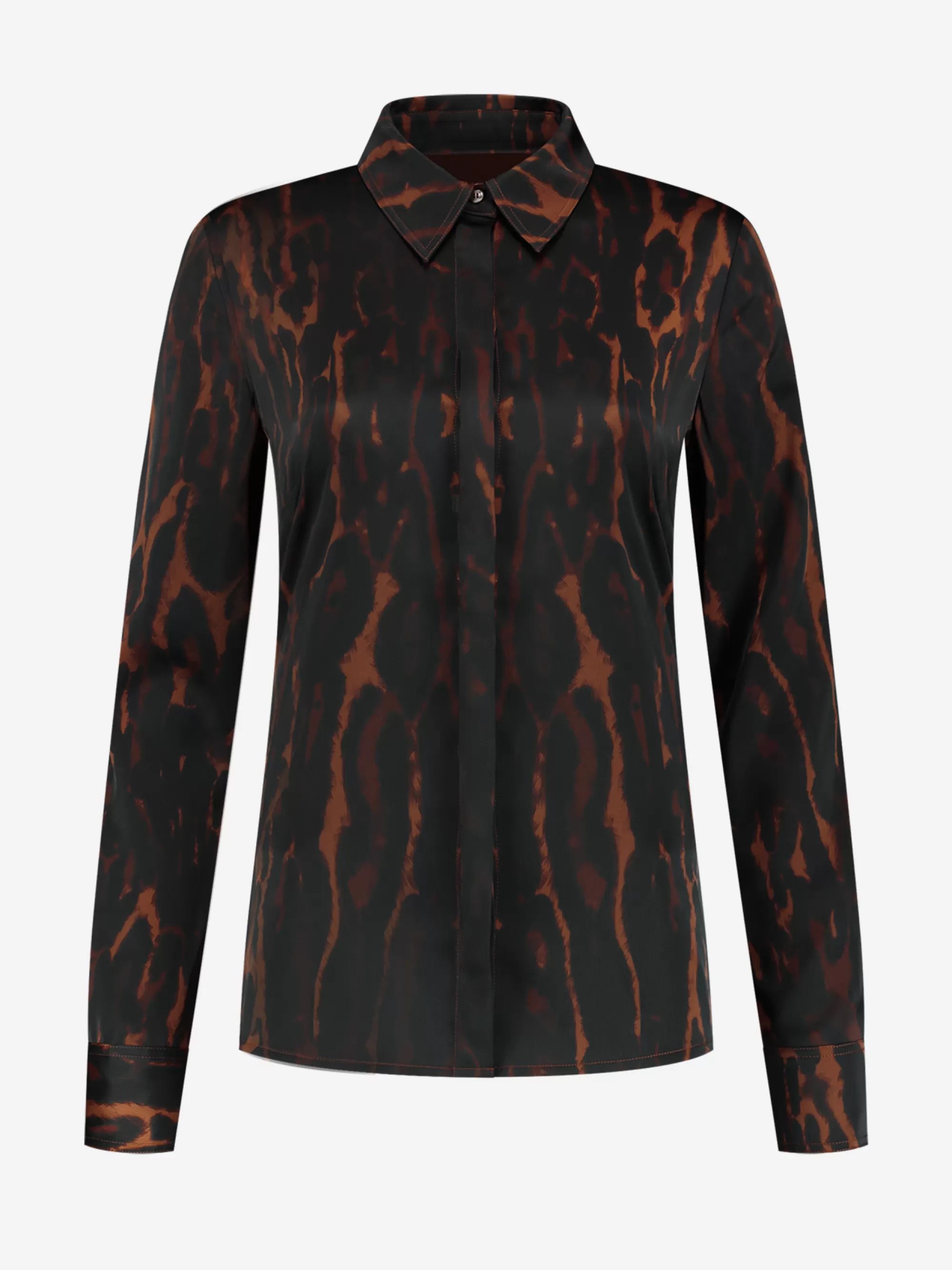 FIFTH HOUSE Blouses & Overhemden-Satijn-look blouse met luipaardprint Leoblack