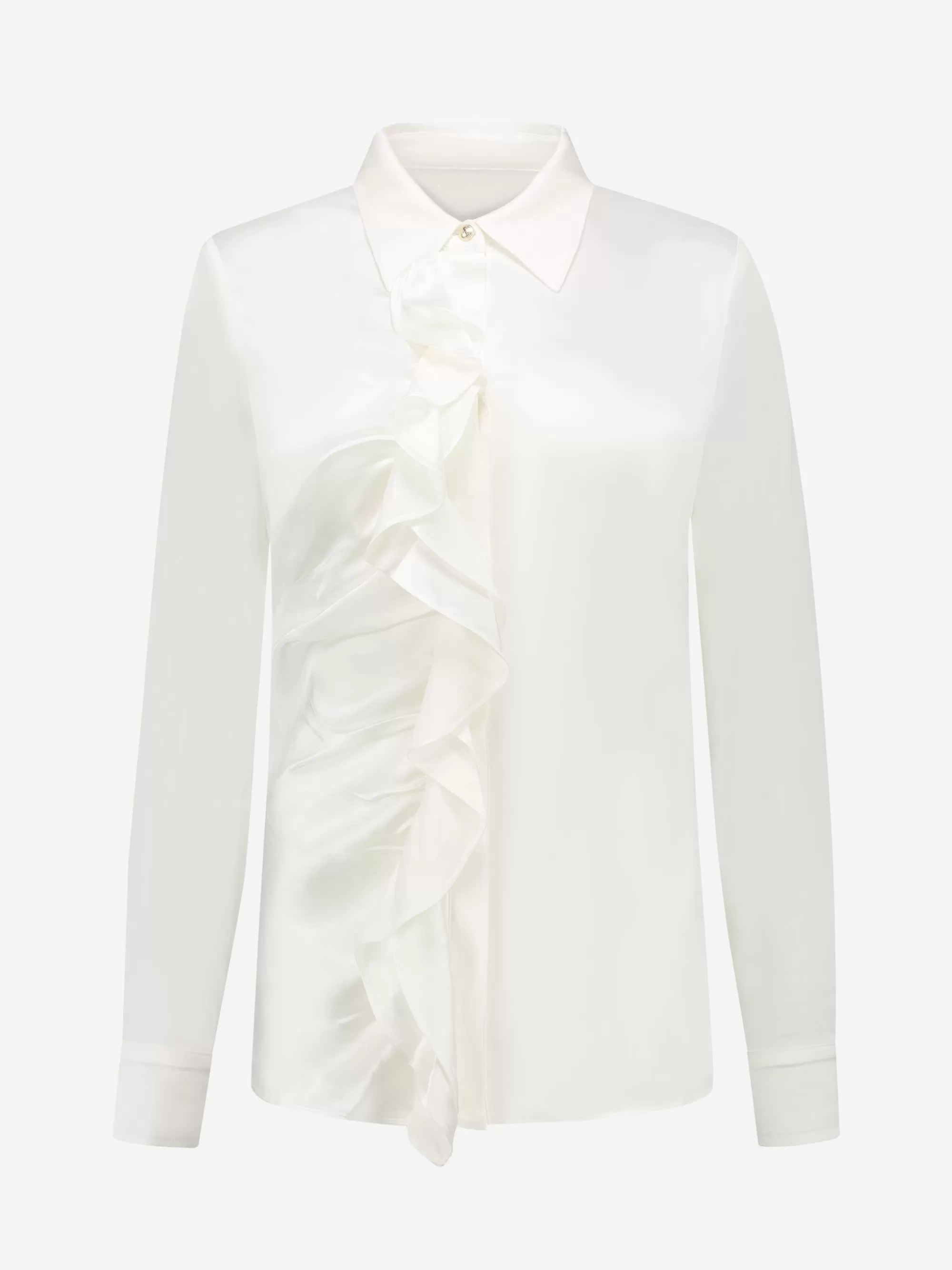 FIFTH HOUSE Blouses & Overhemden-Satijn-look blouse met ruches Starwhite