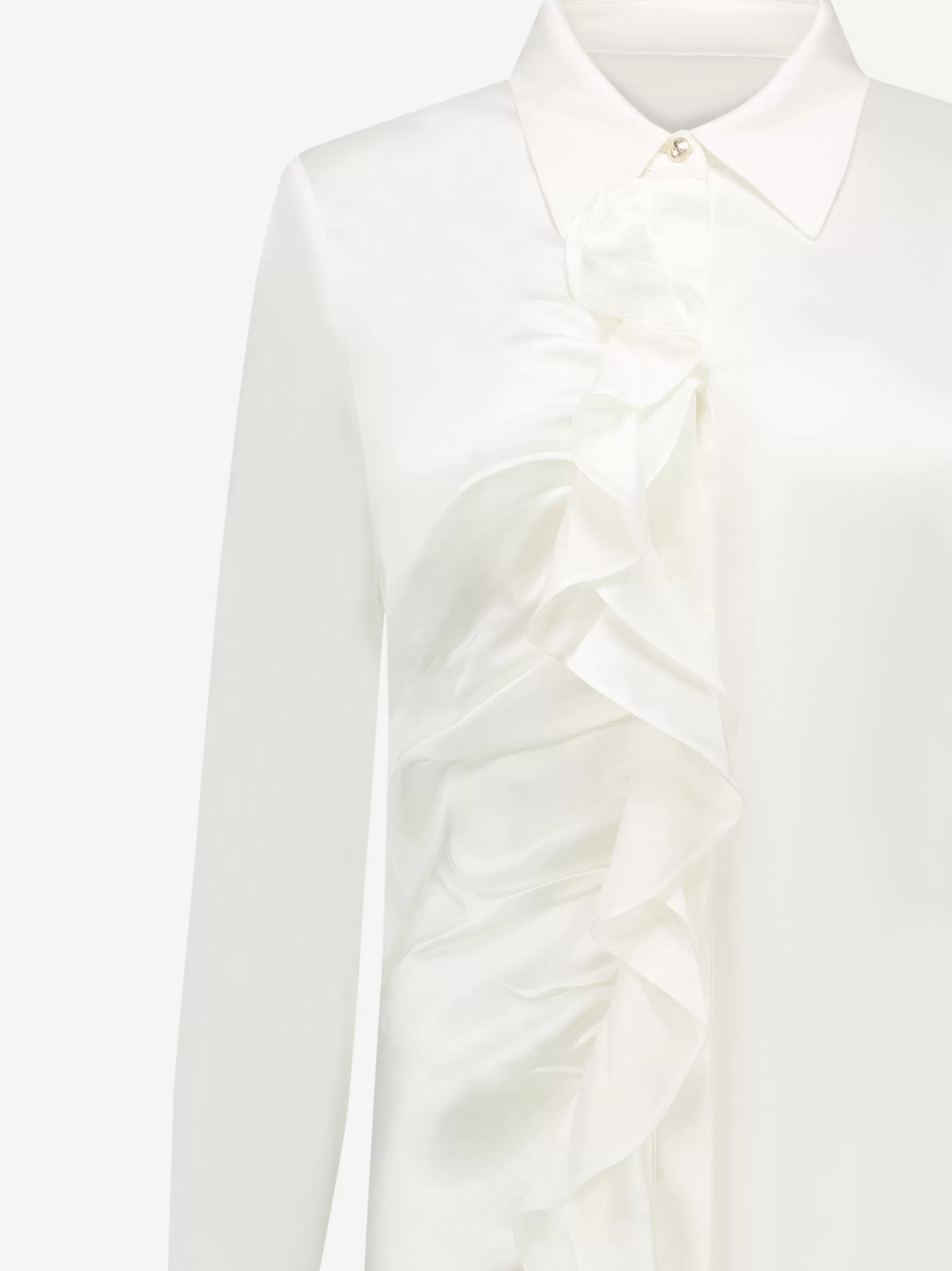 FIFTH HOUSE Blouses & Overhemden-Satijn-look blouse met ruches Starwhite