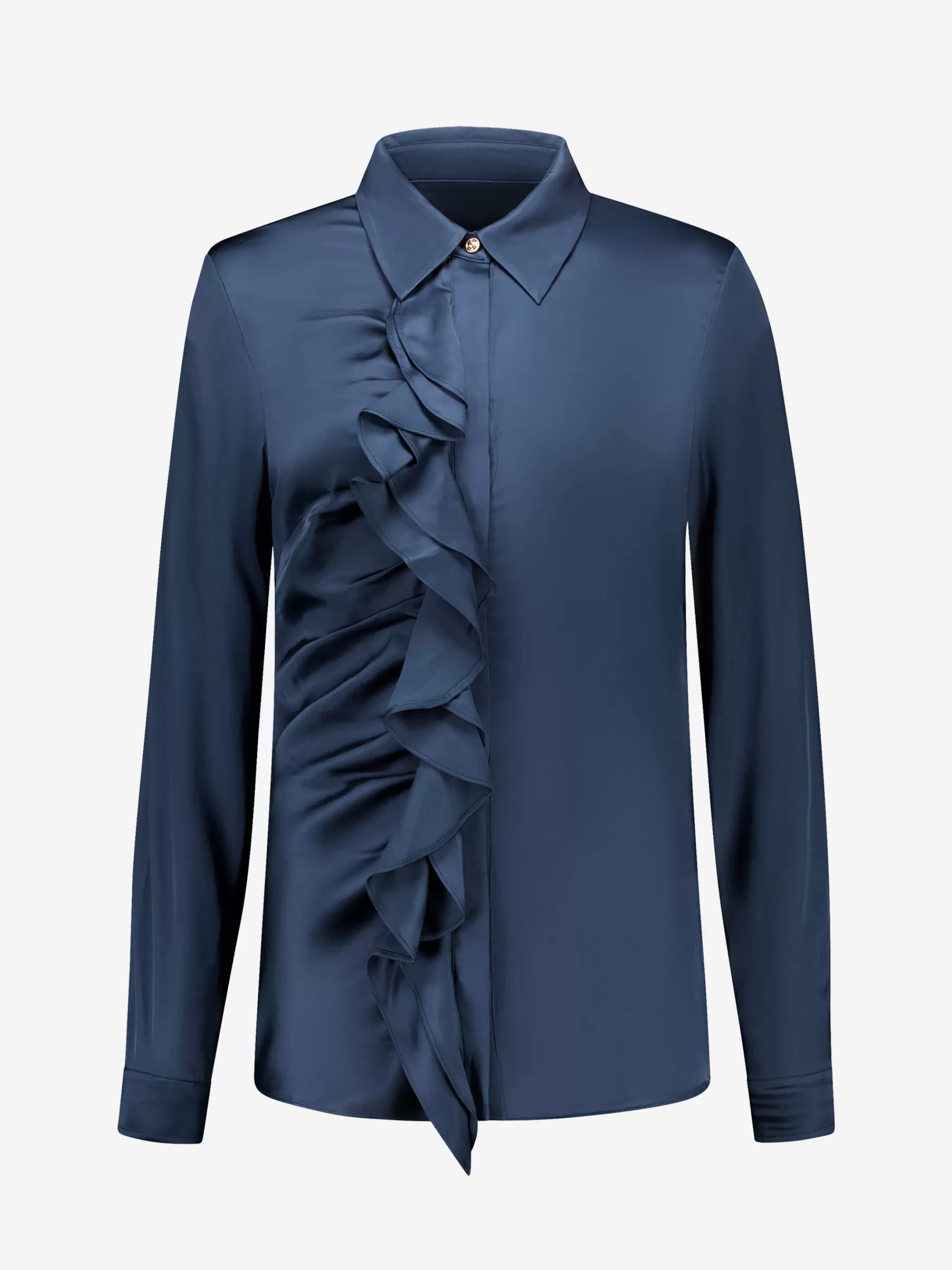 FIFTH HOUSE Blouses & Overhemden-Satijn-look blouse met ruches Darknavy