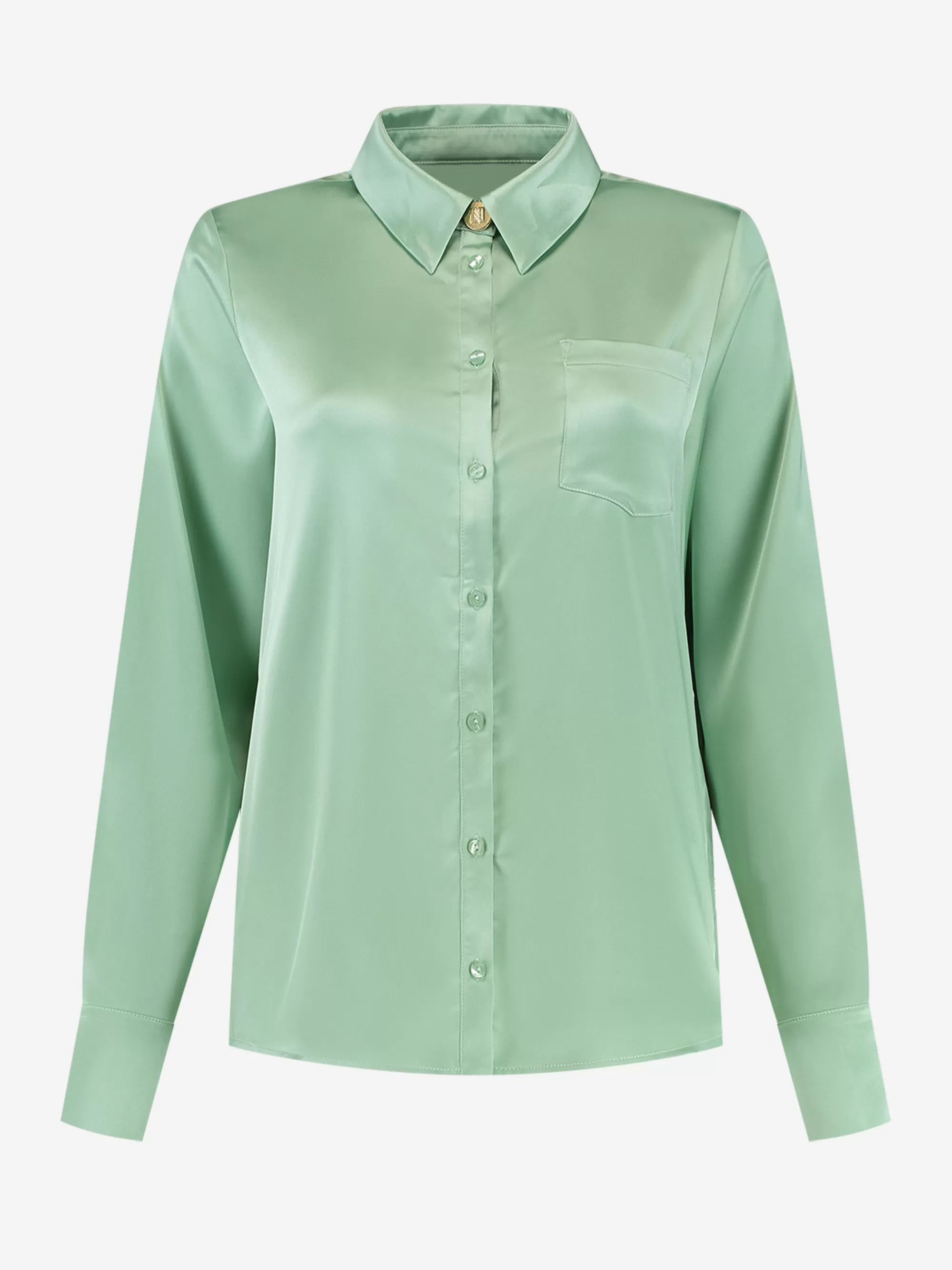 FIFTH HOUSE Blouses-Satin look blouse Matcha