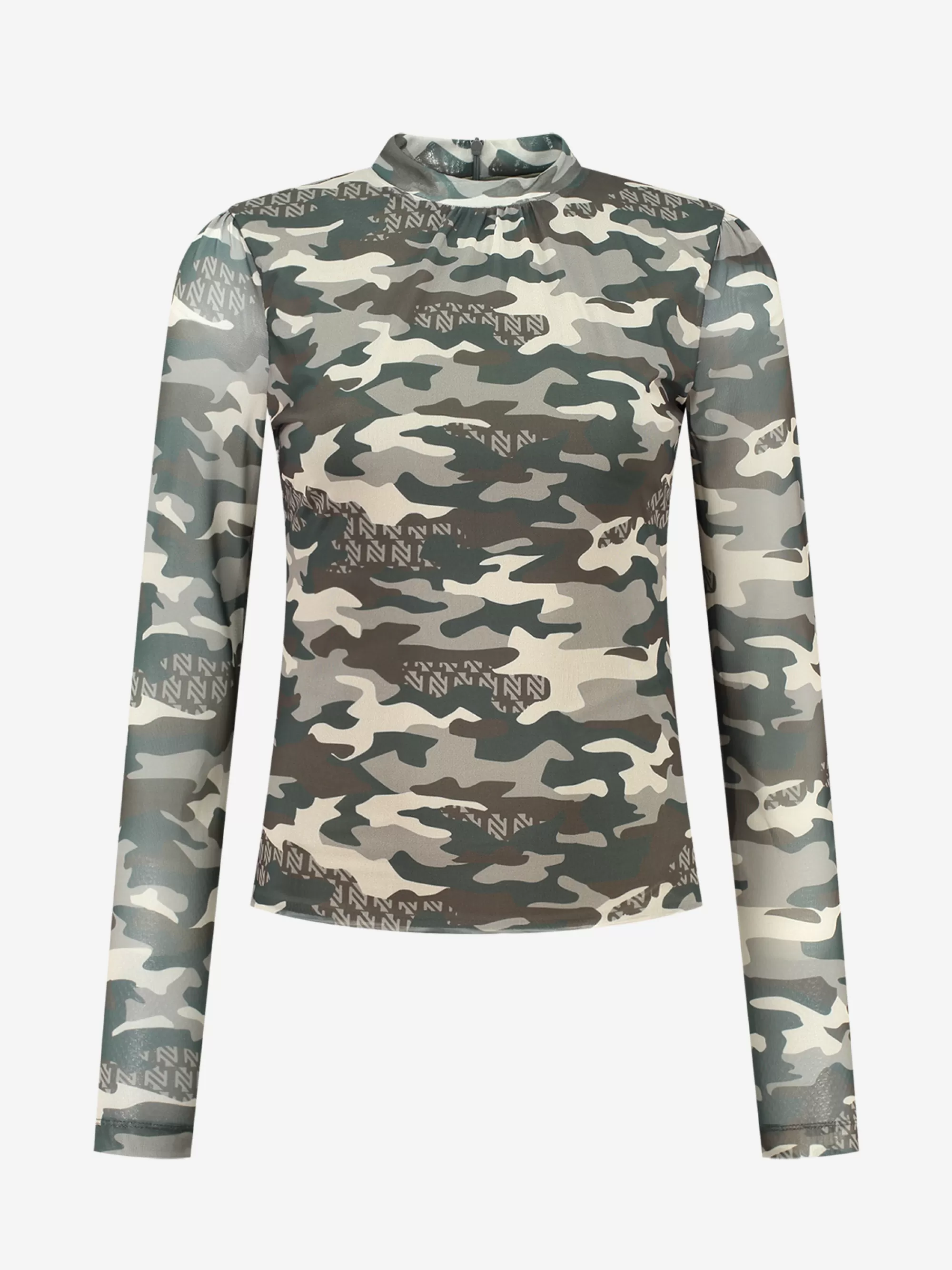 FIFTH HOUSE Tops-Semi-transparante Fitted top Combatgreen