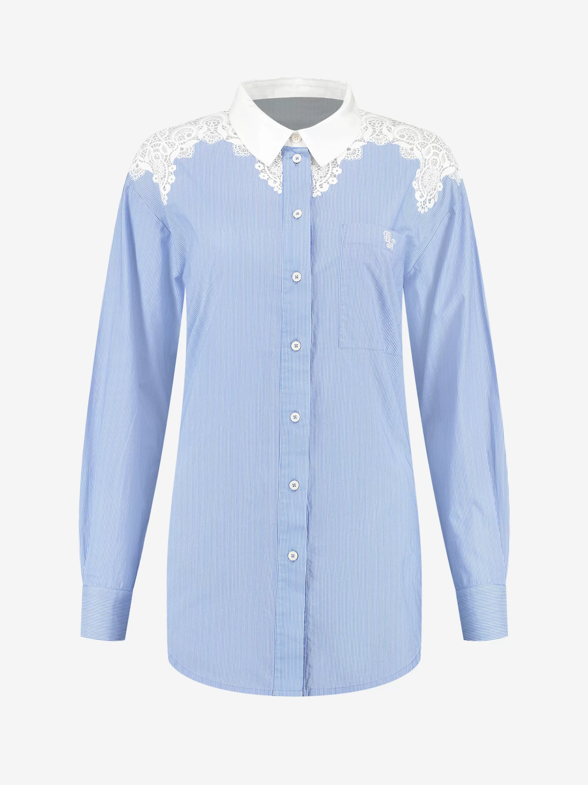 FIFTH HOUSE Blouses & Overhemden-Shirt met embroidery Airblue/white