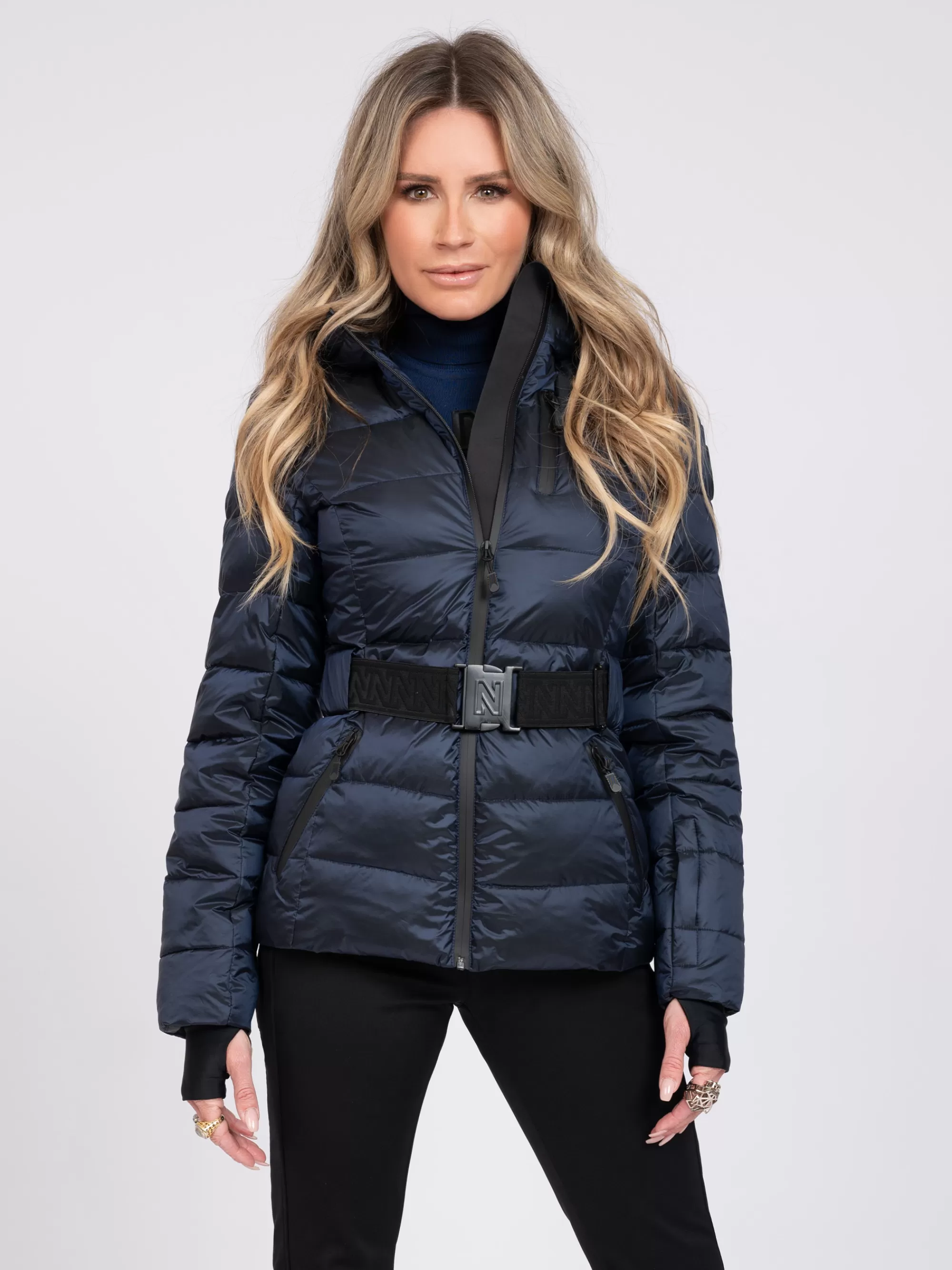 FIFTH HOUSE Skiwear | Jassen & Jacks-Ski jas met capuchon en elastische riem Navy