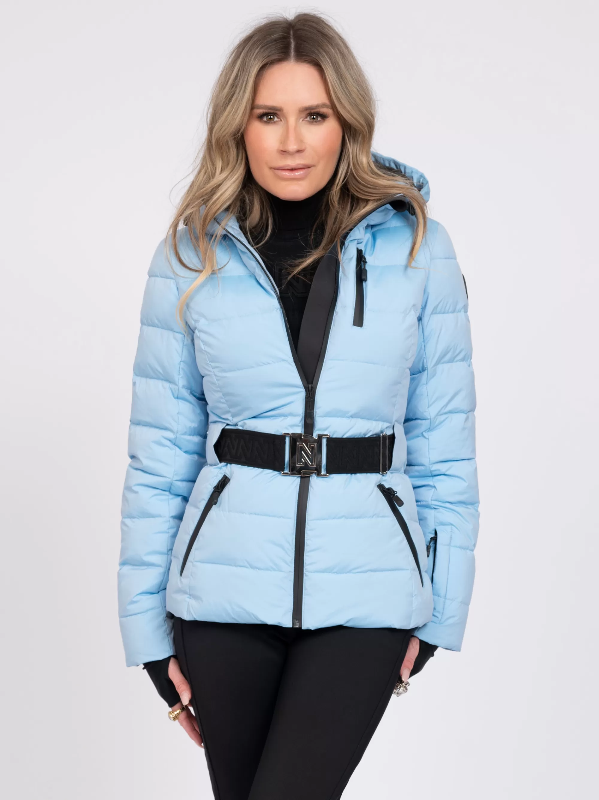 FIFTH HOUSE Skiwear | Jassen & Jacks-Ski jas met capuchon en elastische riem Powderblue