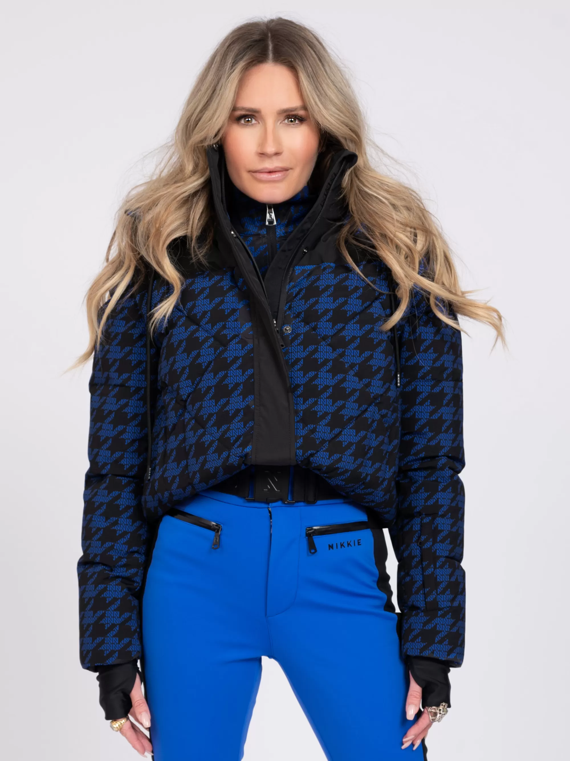 FIFTH HOUSE Skiwear | Jassen & Jacks-Ski jas met logo patroon en afneembare mouwen Dazzlingblue