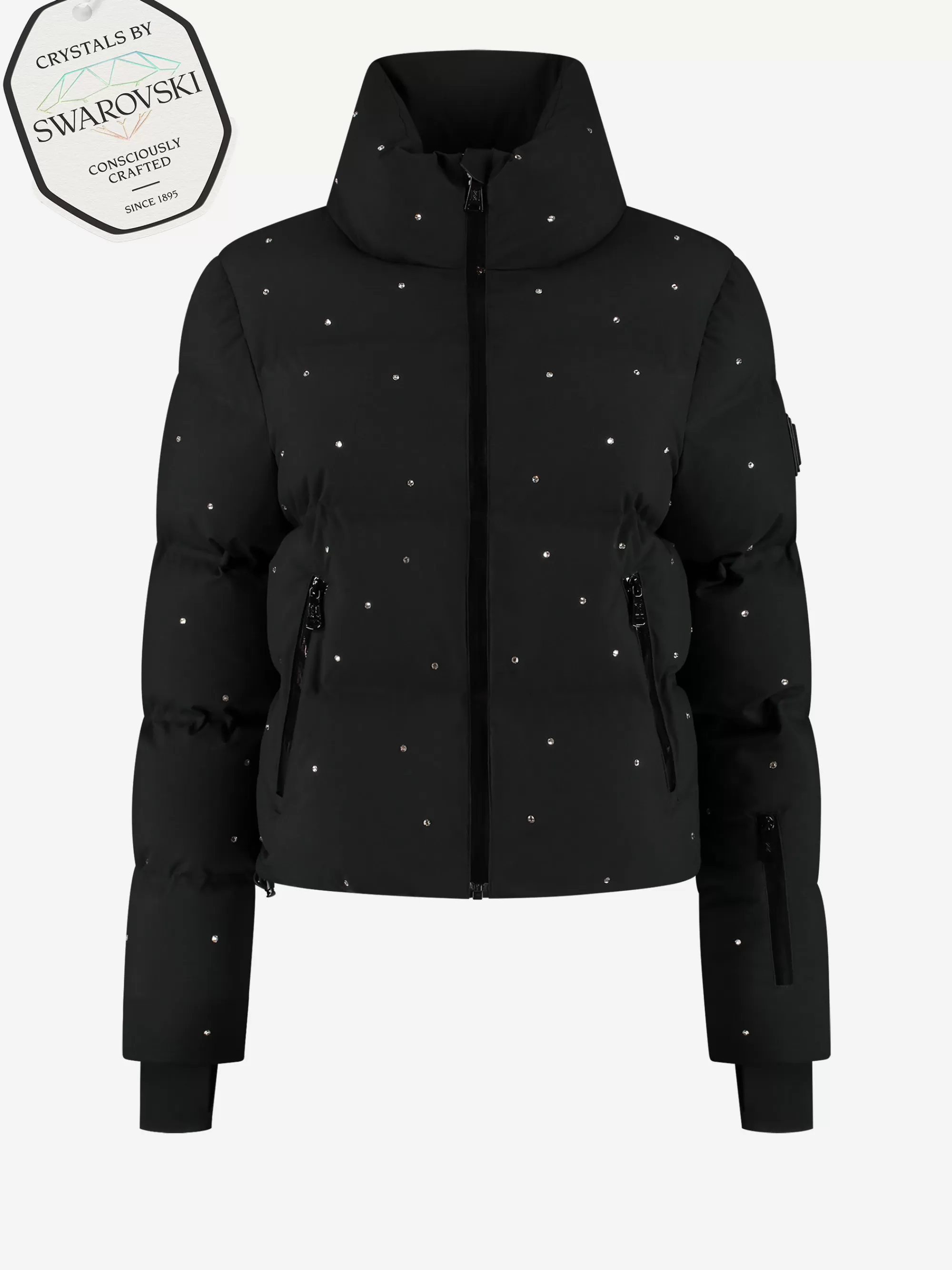 FIFTH HOUSE Skiwear | Jassen & Jacks-Ski jas met Swarovski kristallen Black