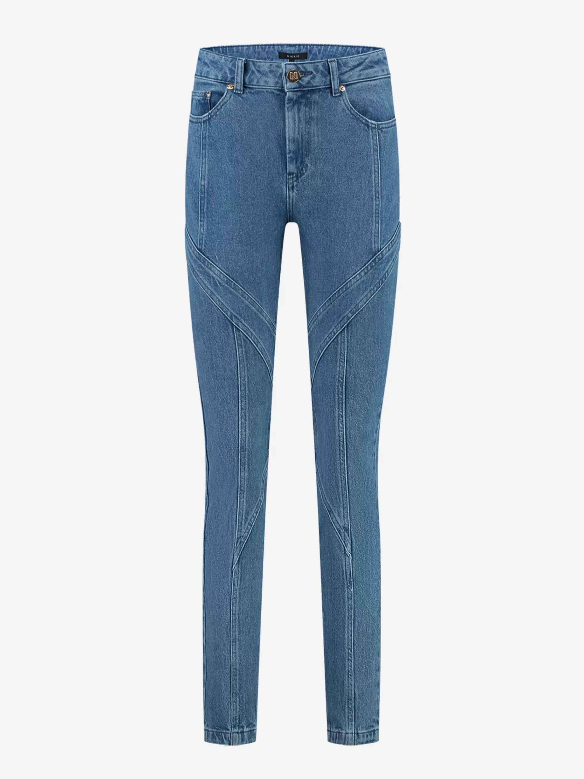 FIFTH HOUSE Broeken & Jeans-Skinny jeans met lijn detail Midblue