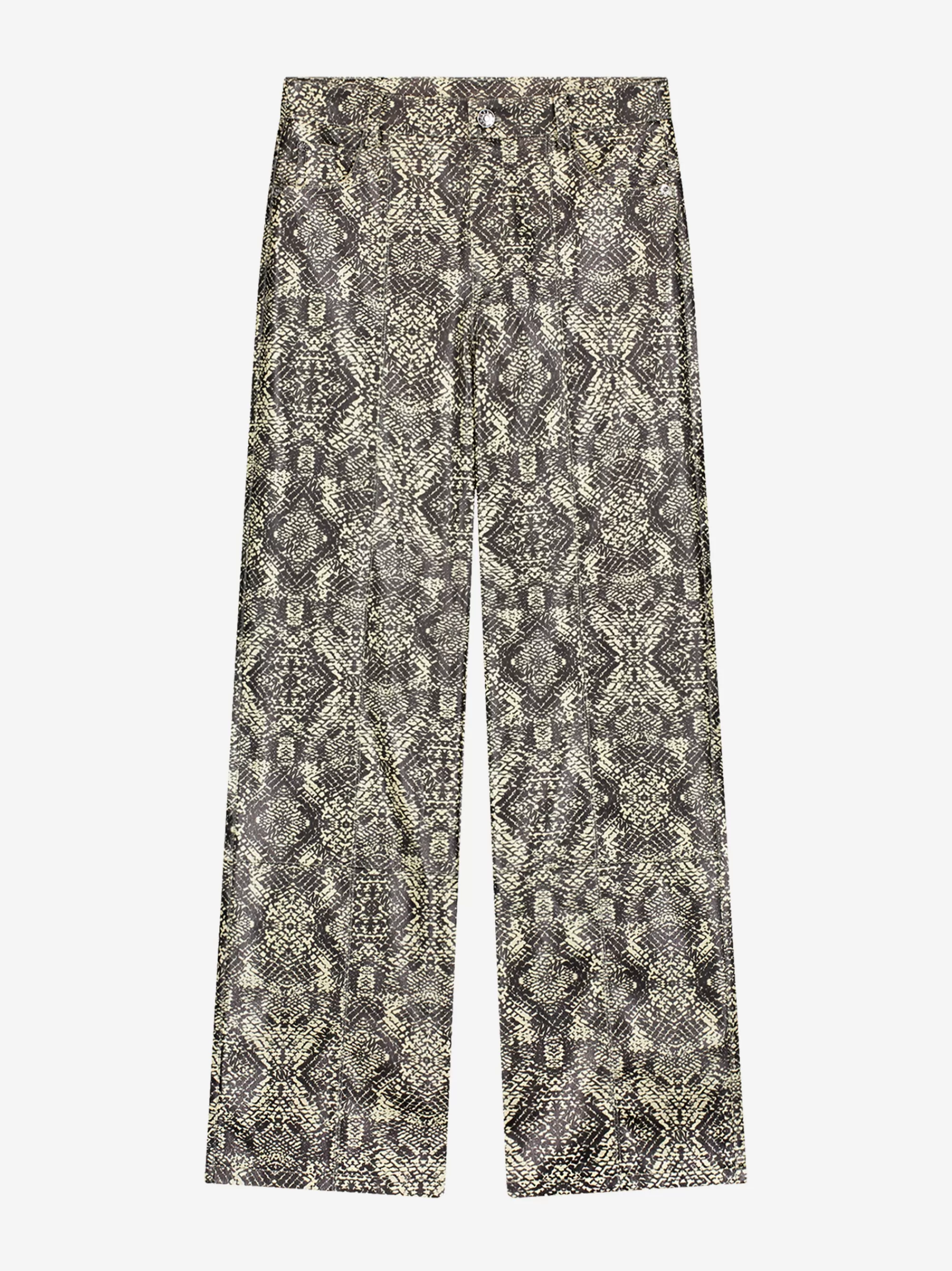 FIFTH HOUSE Broeken & Jeans-Slangenprint broek met rechte pijpen Oat