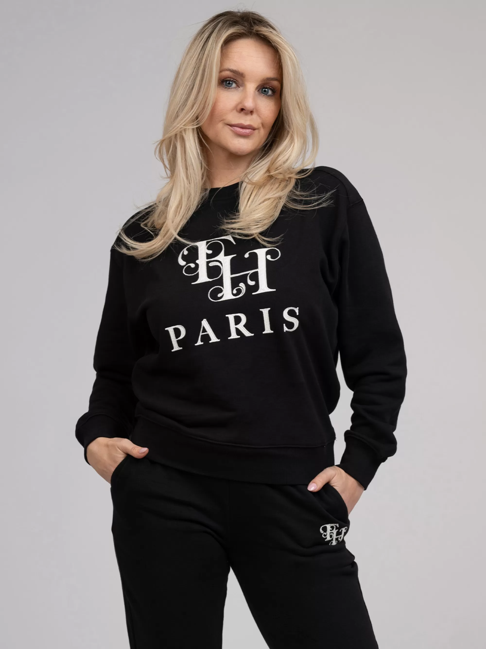 FIFTH HOUSE Sets & Co-ords | Truien & Vesten-Sweater met embroidery logo Black