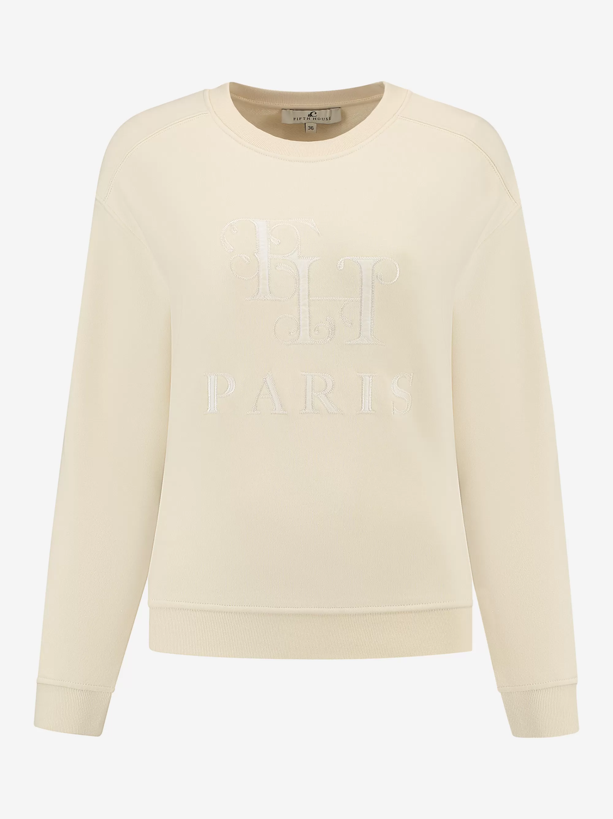 FIFTH HOUSE Sets & Co-ords | Truien & Vesten-Sweater met embroidery logo Whiteswan