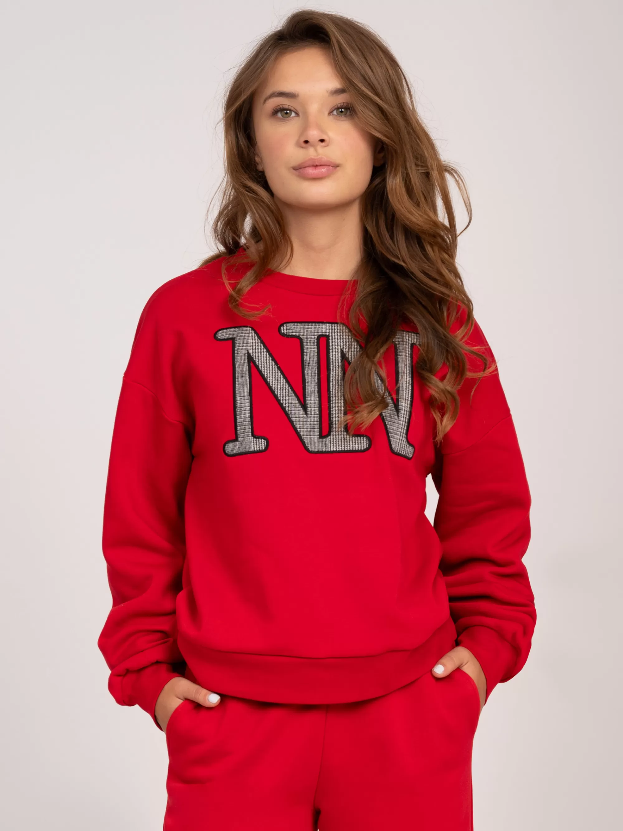 FIFTH HOUSE Truien & Vesten-Sweater met geborduurd logo Rubyred